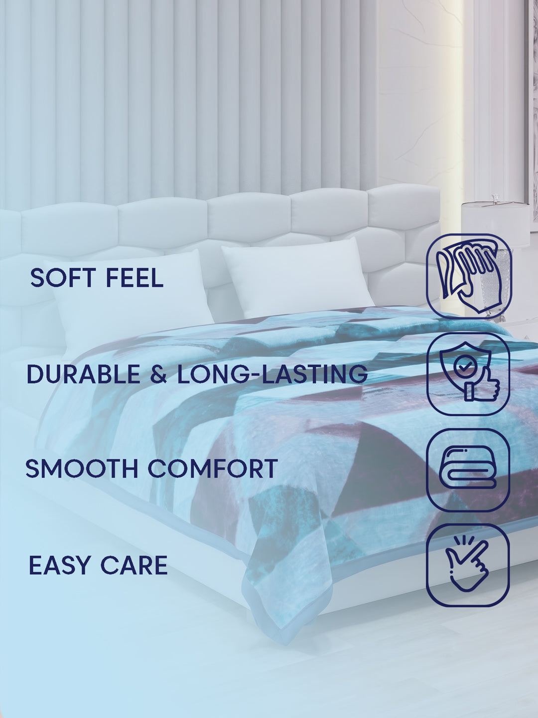 Printed Double Bed 2 Ply 950 GSM Blanket for Winter (Sensation), Weight 5 kg