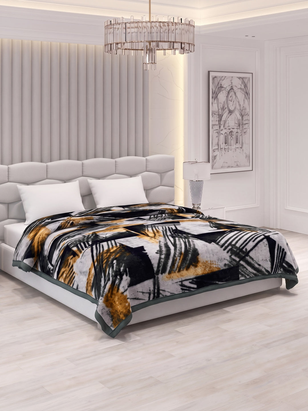 Printed Double Bed 2 Ply 950 GSM Blanket for Winter (Sensation), Weight 5 kg
