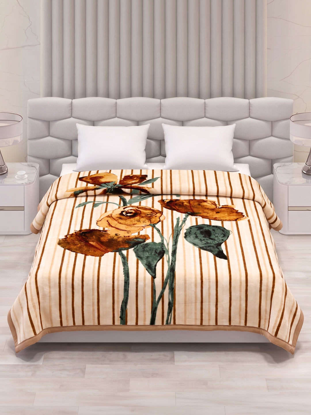 Printed Double Bed 2 Ply 950 GSM Blanket for Winter (Sensation), Weight 5 kg