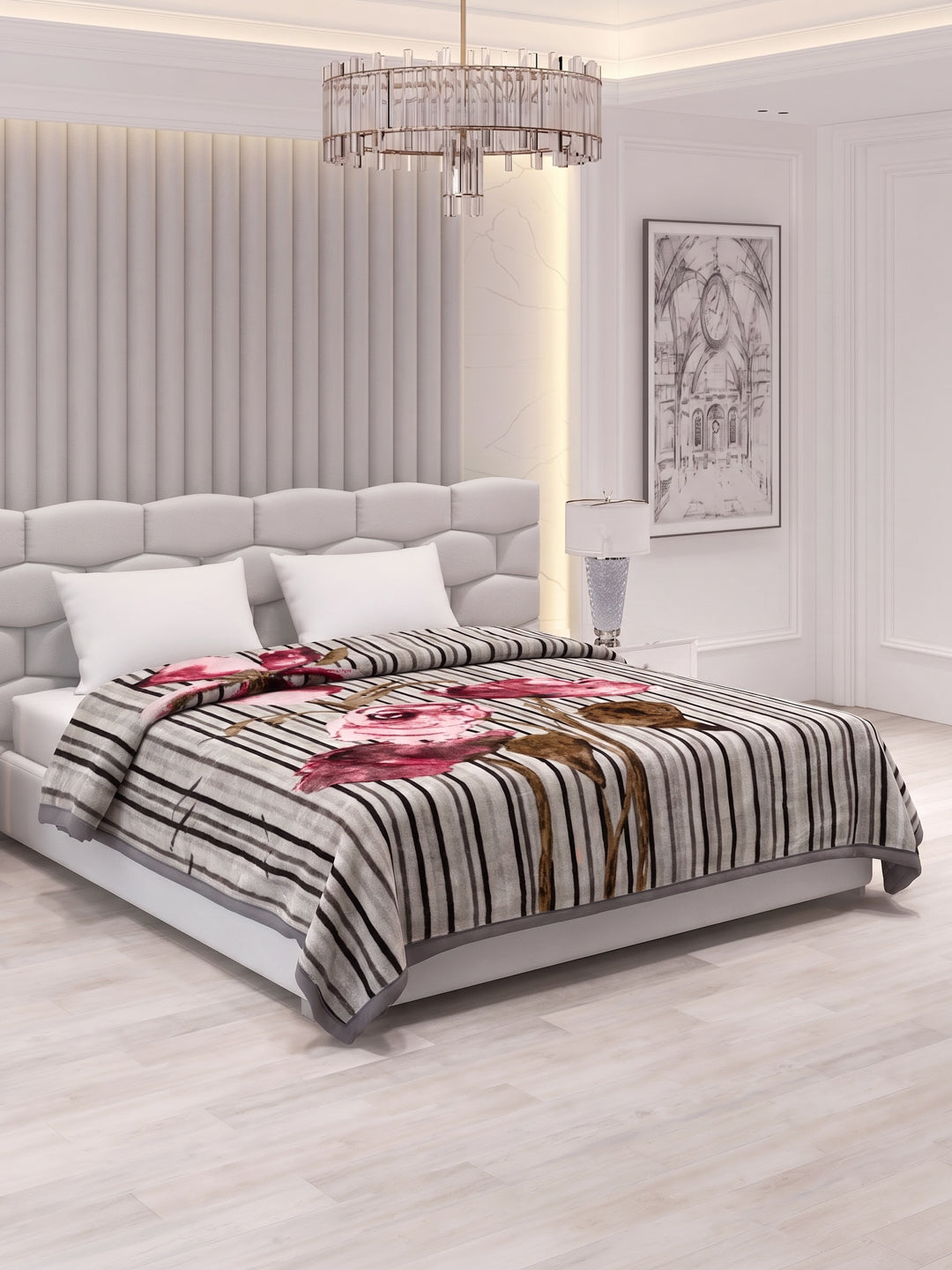 Printed Double Bed 2 Ply 950 GSM Blanket for Winter (Sensation), Weight 5 kg