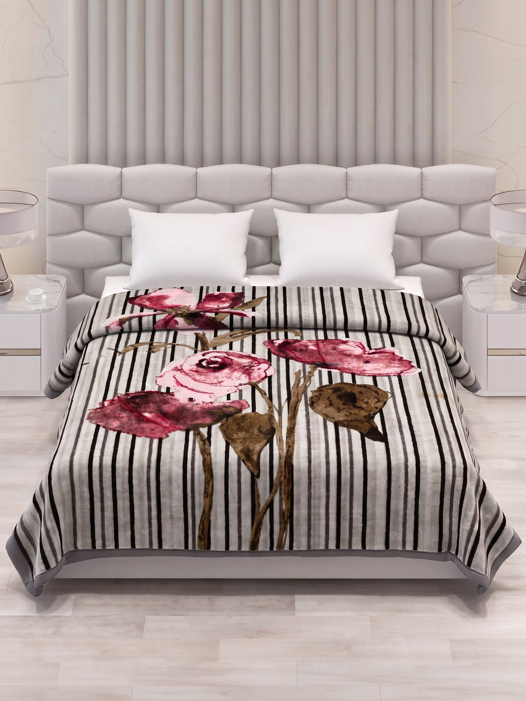 Printed Double Bed 2 Ply 950 GSM Blanket for Winter (Sensation), Weight 5 kg
