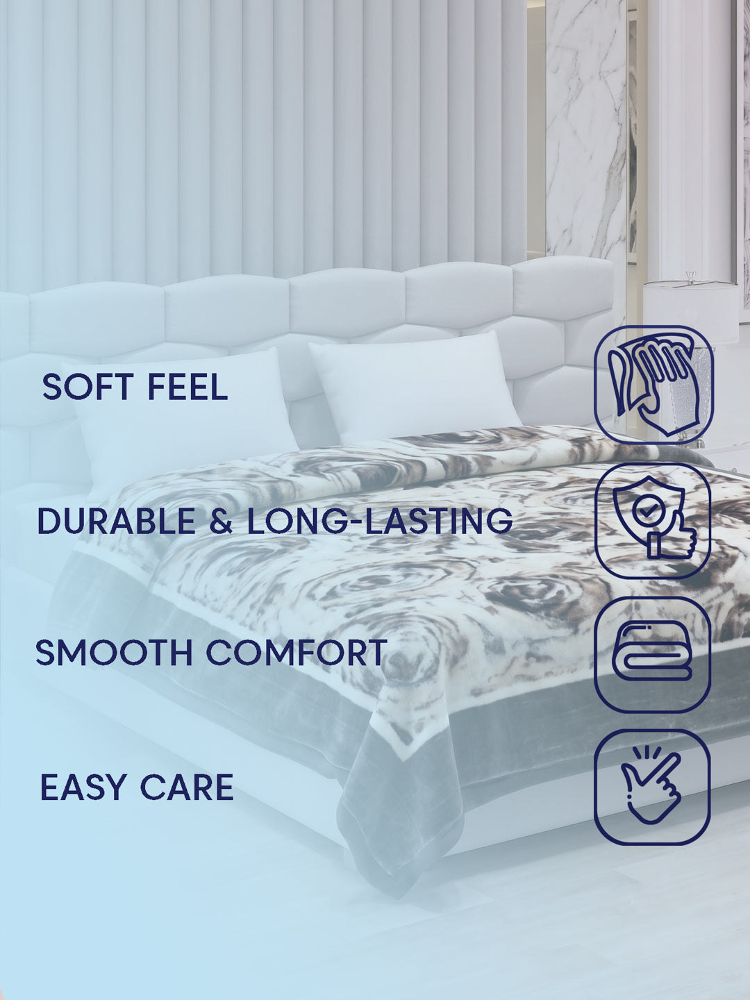 Printed Double Bed 2 Ply 950 GSM Blanket for Winter (Sensation), Weight 5 kg