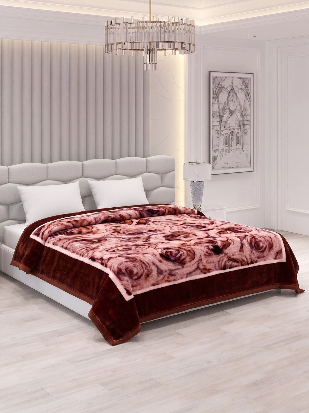 Printed Double Bed 2 Ply 950 GSM Blanket for Winter (Sensation), Weight 5 kg