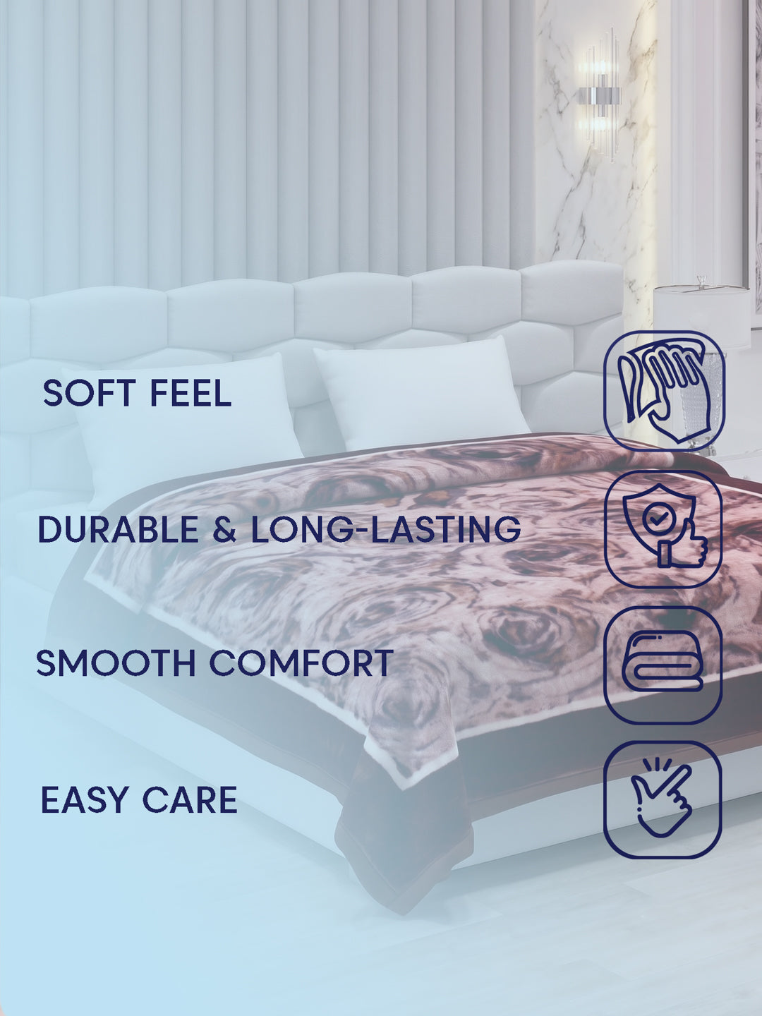 Printed Double Bed 2 Ply 950 GSM Blanket for Winter (Sensation), Weight 5 kg