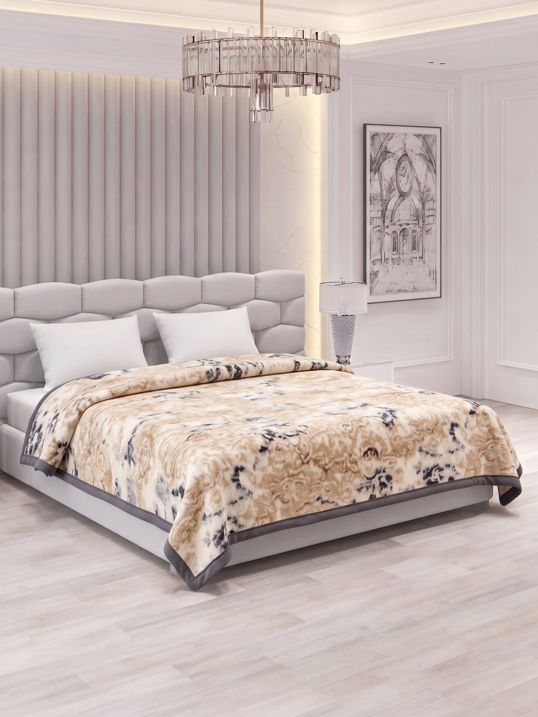 Printed Double Bed 2 Ply 950 GSM Blanket for Winter (Sensation), Weight 5 kg