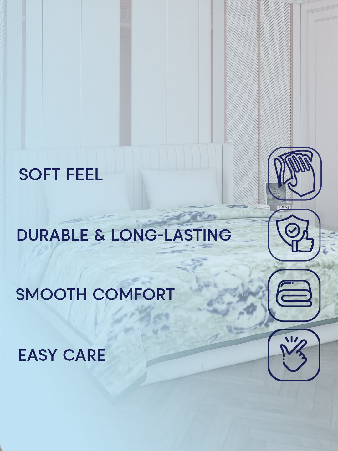 Printed Double Bed 2 Ply 950 GSM Blanket for Winter (Sensation), Weight 5 kg