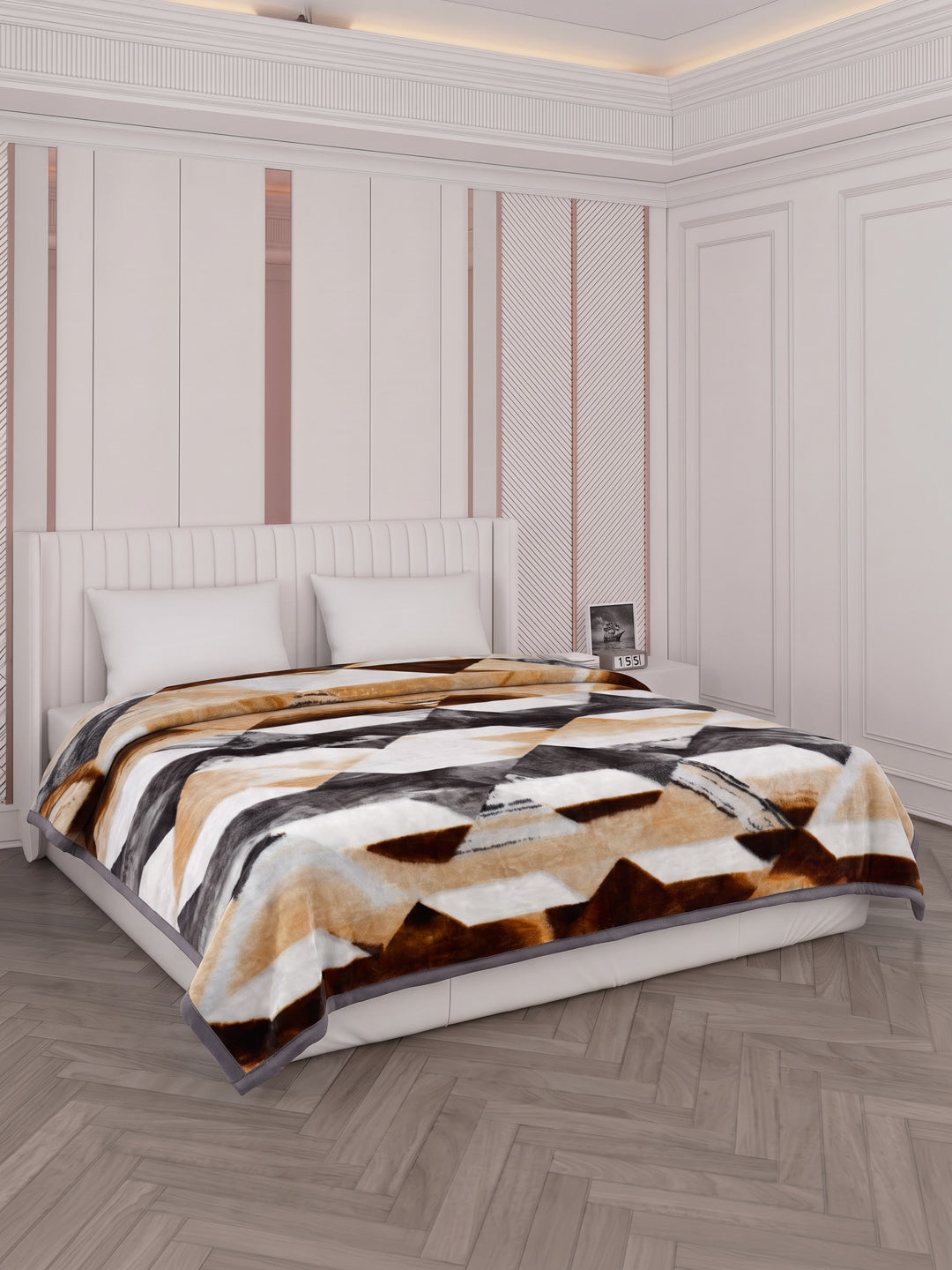 Printed Double Bed 2 Ply 950 GSM Blanket for Winter (Sensation), Weight 5 kg