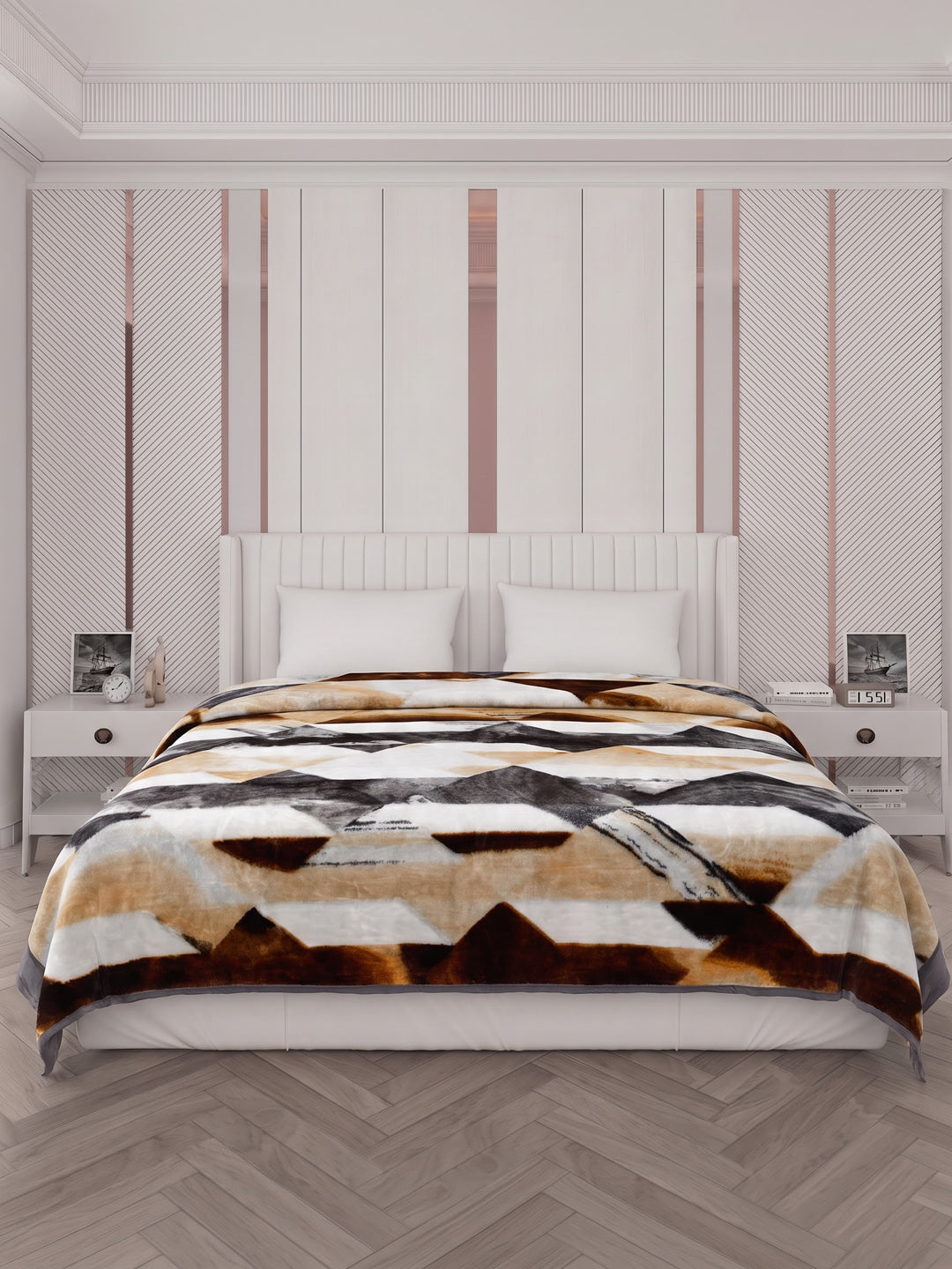 Printed Double Bed 2 Ply 950 GSM Blanket for Winter (Sensation), Weight 5 kg