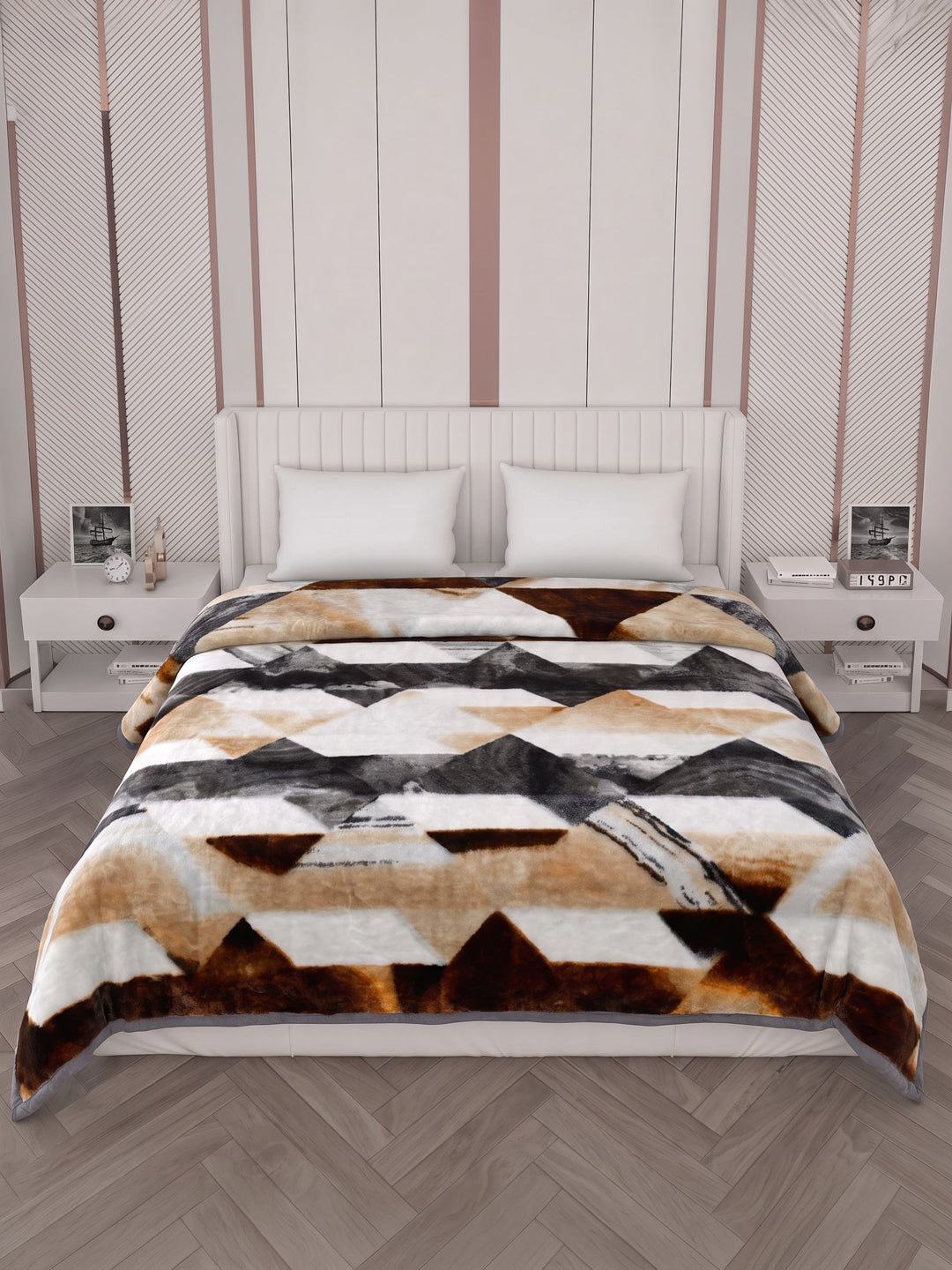 Printed Double Bed 2 Ply 950 GSM Blanket for Winter (Sensation), Weight 5 kg