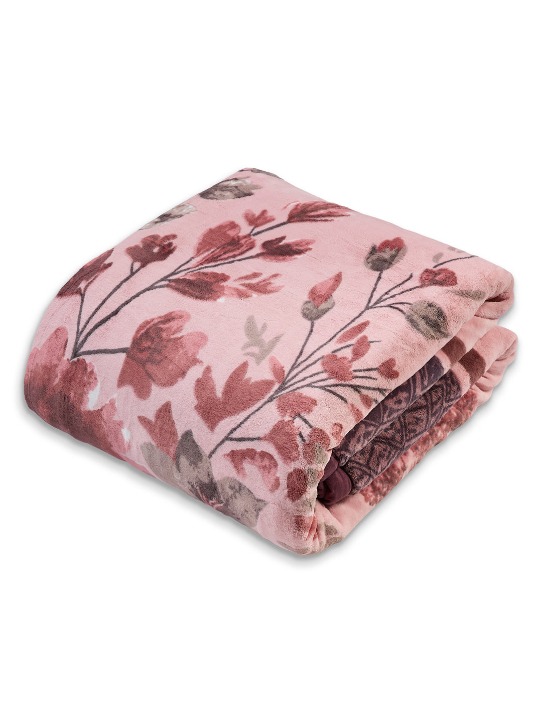 Floral Print Double Bed 3 Ply 890 GSM Blanket for Winter (Sissoo), Weight 4.7 kg