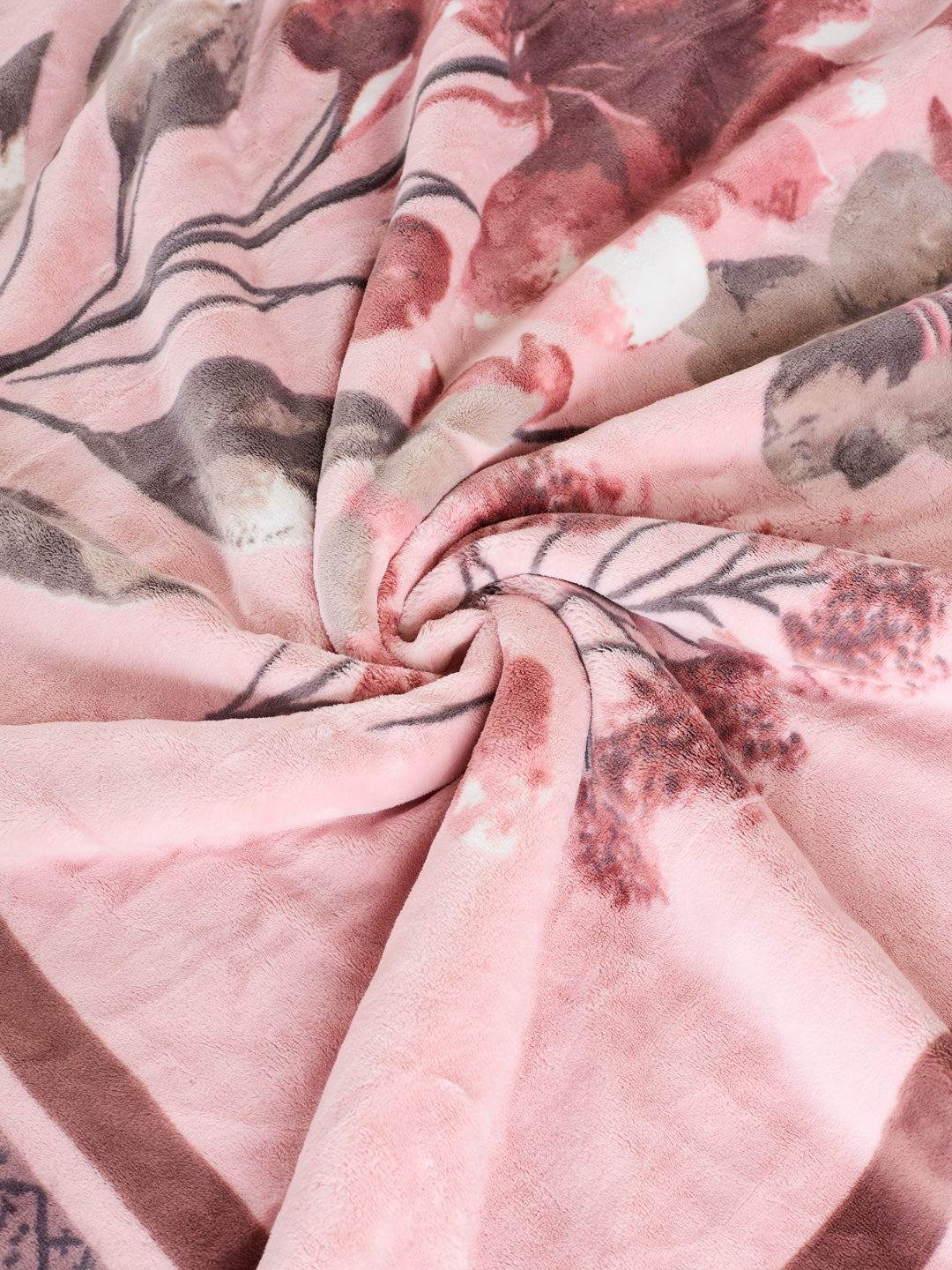 Floral Print Double Bed 3 Ply 890 GSM Blanket for Winter (Sissoo), Weight 4.7 kg