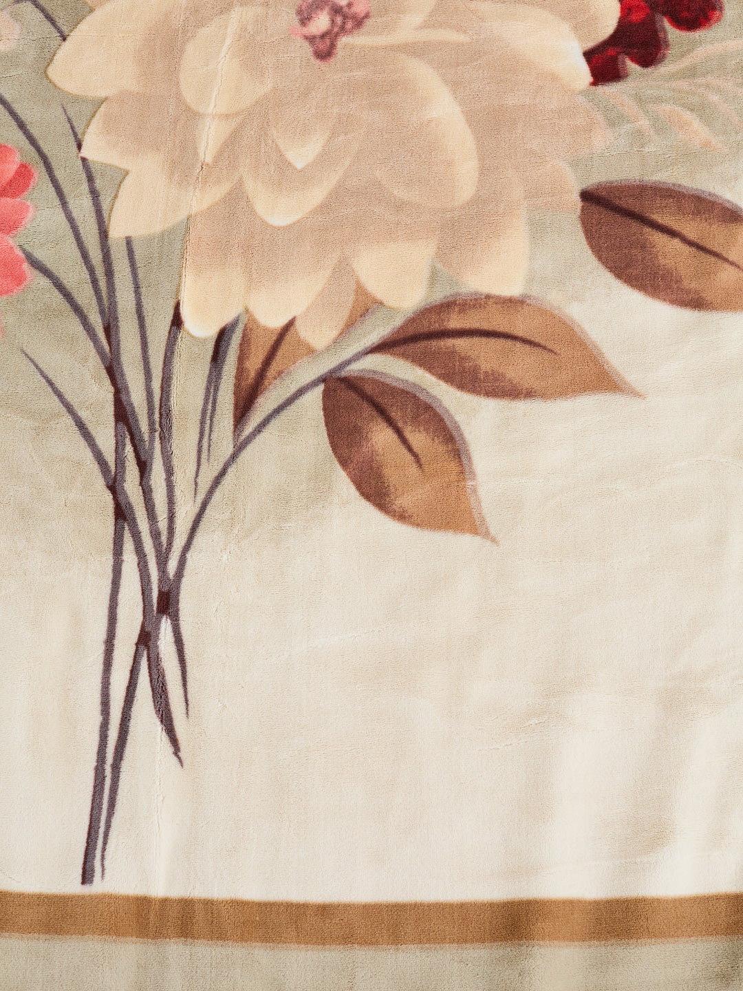 Floral Print Double Bed 3 Ply 890 GSM Blanket for Winter (Sissoo), Weight 4.7 kg