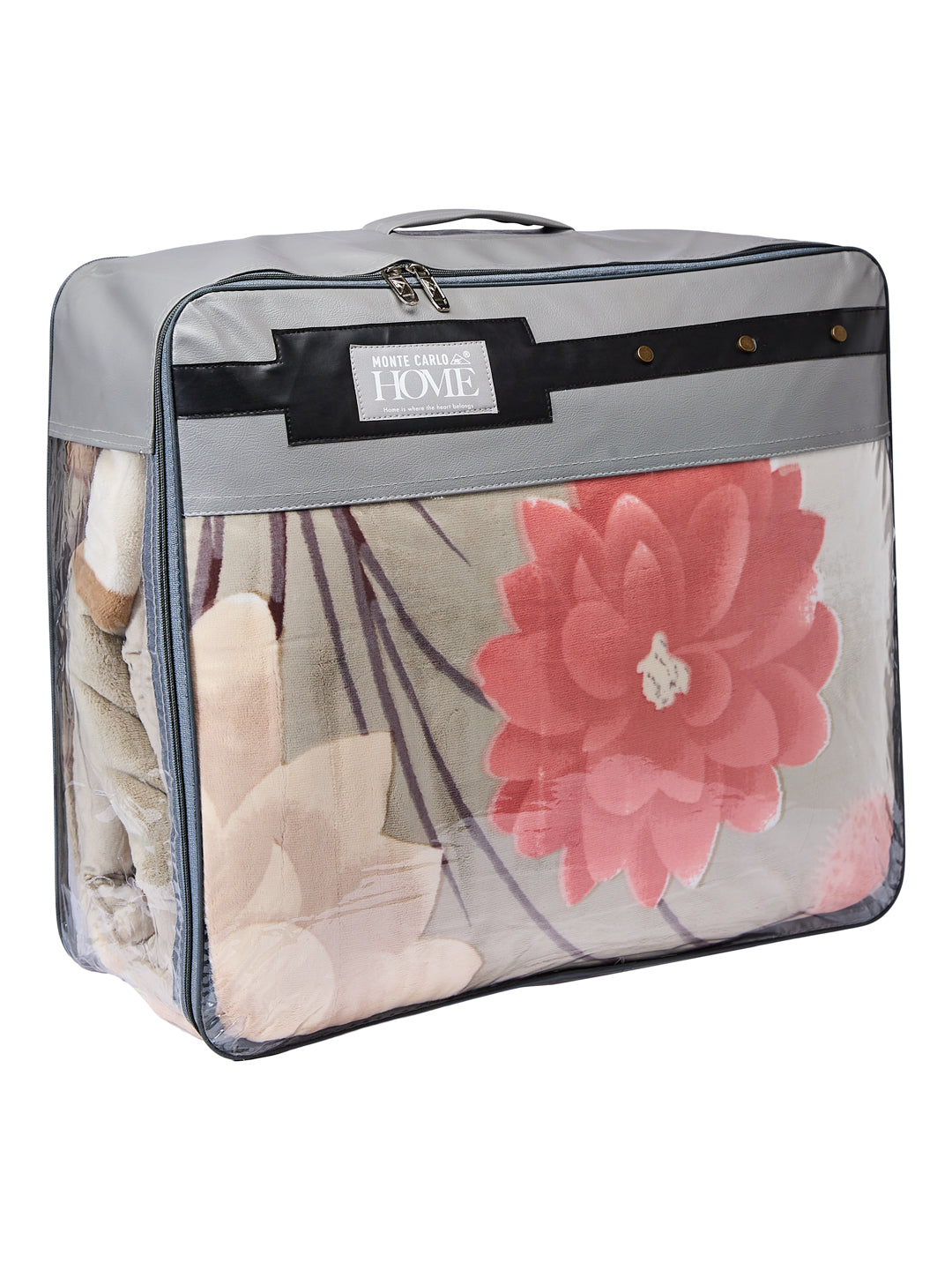 Floral Print Double Bed 3 Ply 890 GSM Blanket for Winter (Sissoo), Weight 4.7 kg