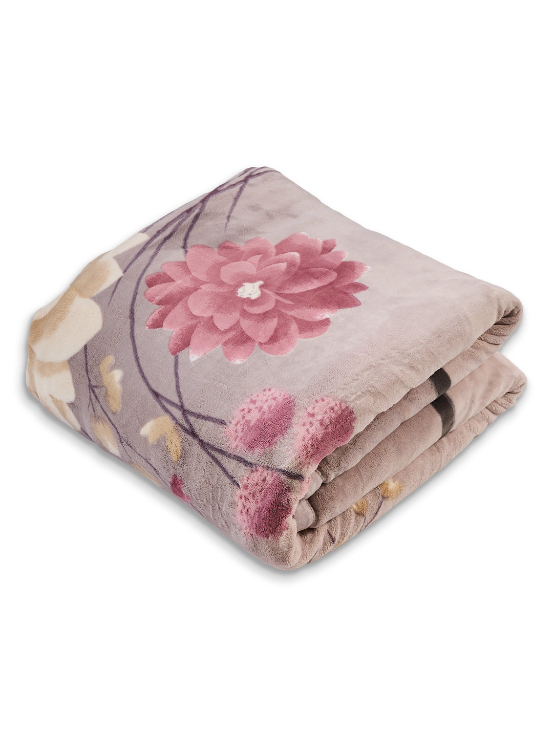 Floral Print Double Bed 3 Ply 890 GSM Blanket for Winter (Sissoo), Weight 4.7 kg