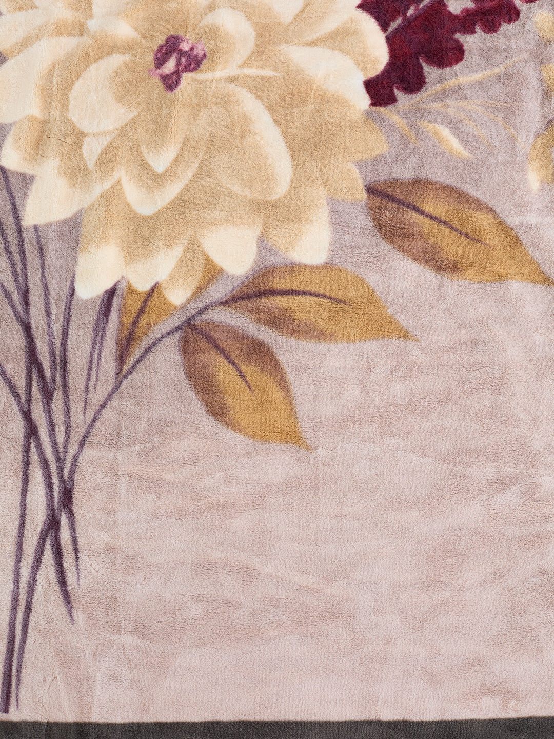 Floral Print Double Bed 3 Ply 890 GSM Blanket for Winter (Sissoo), Weight 4.7 kg