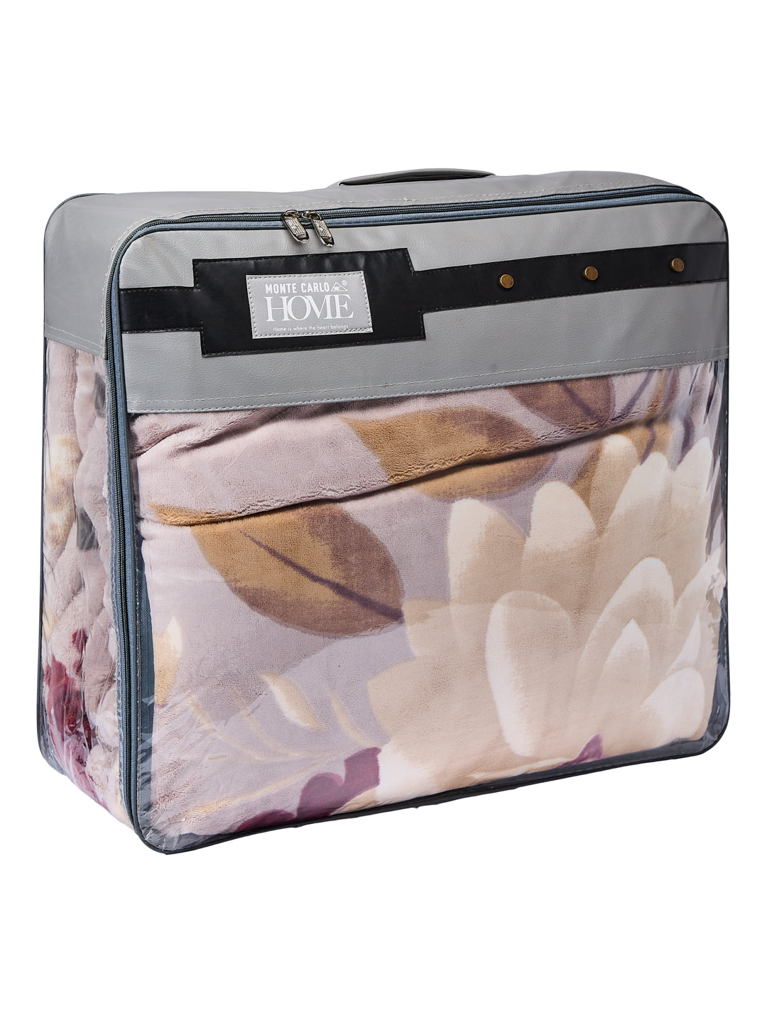 Floral Print Double Bed 3 Ply 890 GSM Blanket for Winter (Sissoo), Weight 4.7 kg