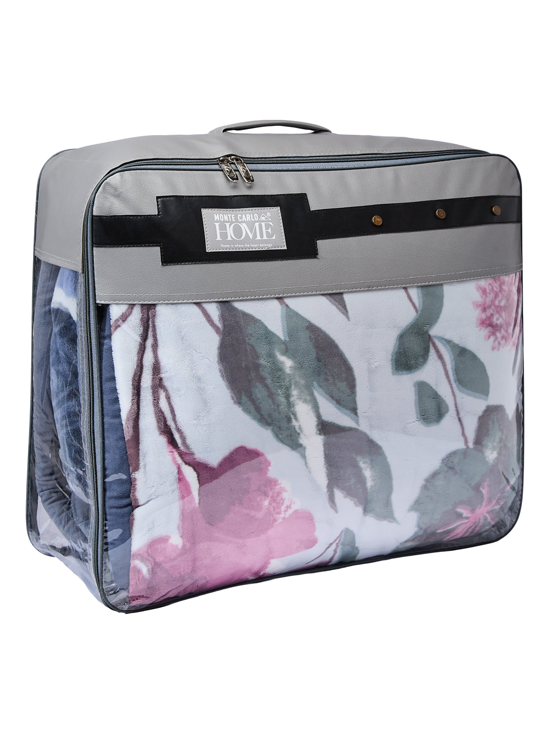 Floral Print Double Bed 3 Ply 890 GSM Blanket for Winter (Sissoo), Weight 4.7 kg
