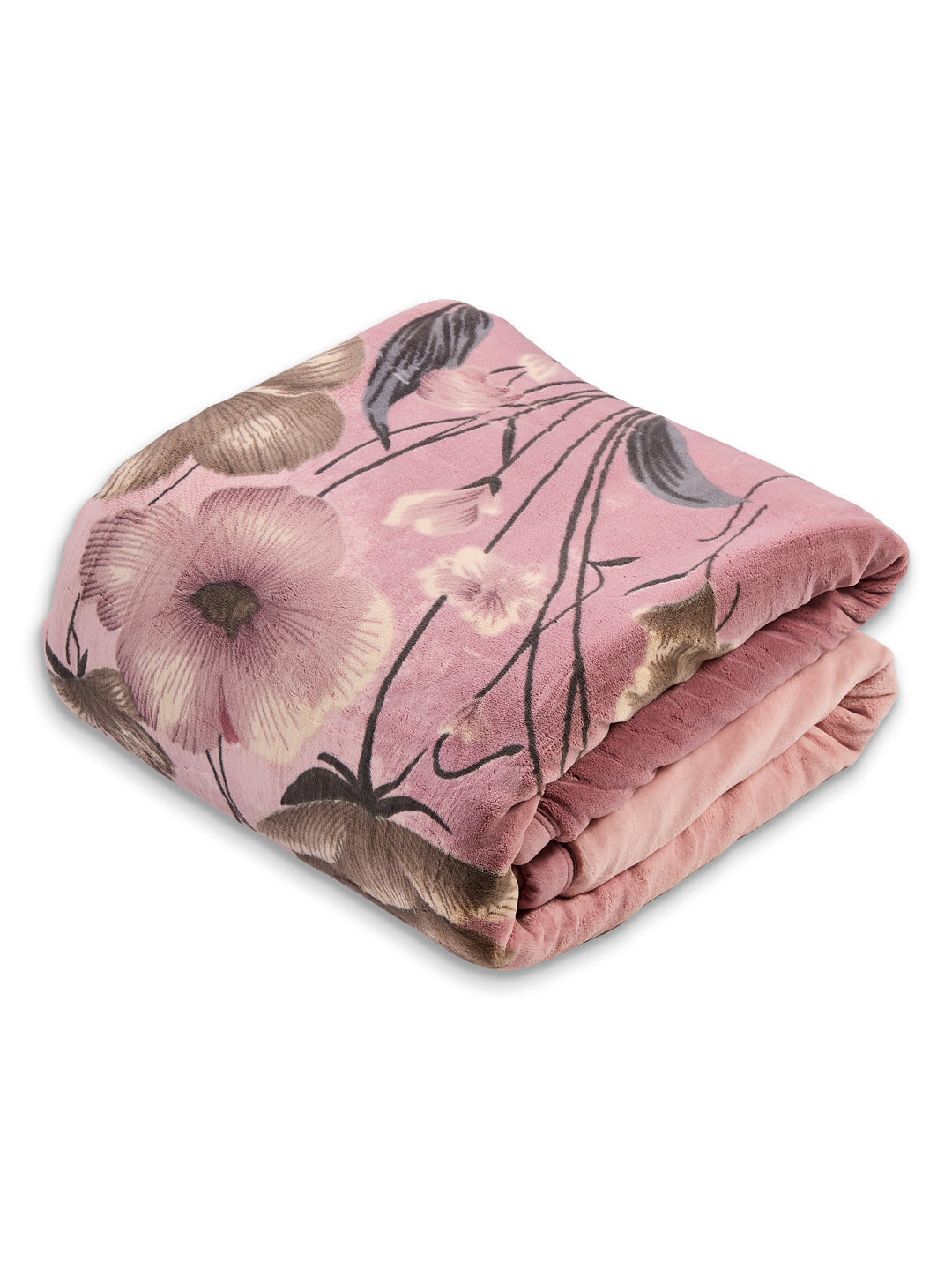 Floral Print Double Bed 3 Ply 890 GSM Blanket for Winter (Sissoo), Weight 4.7 kg