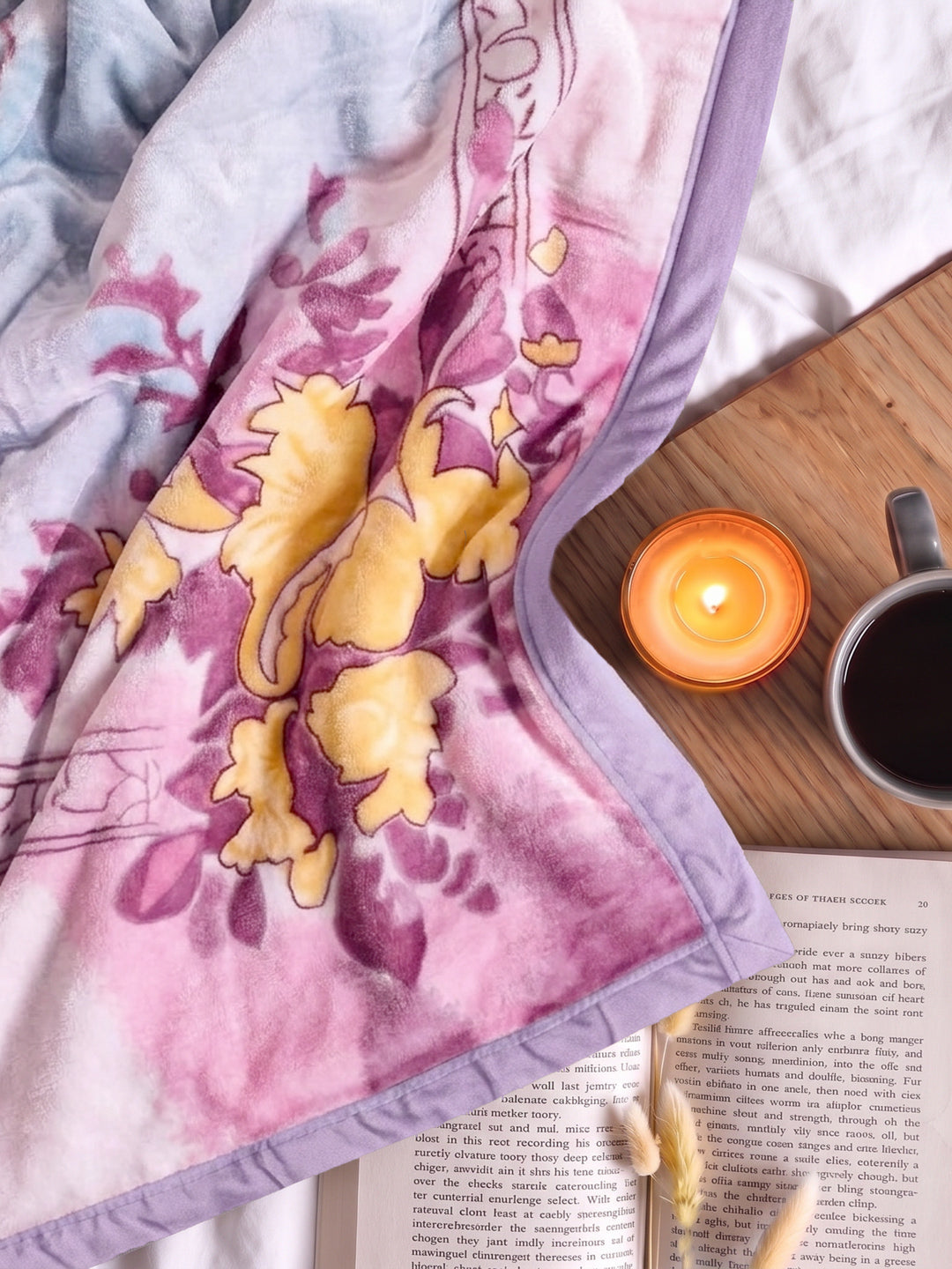 Floral Print Double Bed 3 Ply 890 GSM Blanket for Winter (Sissoo), Weight 4.7 kg
