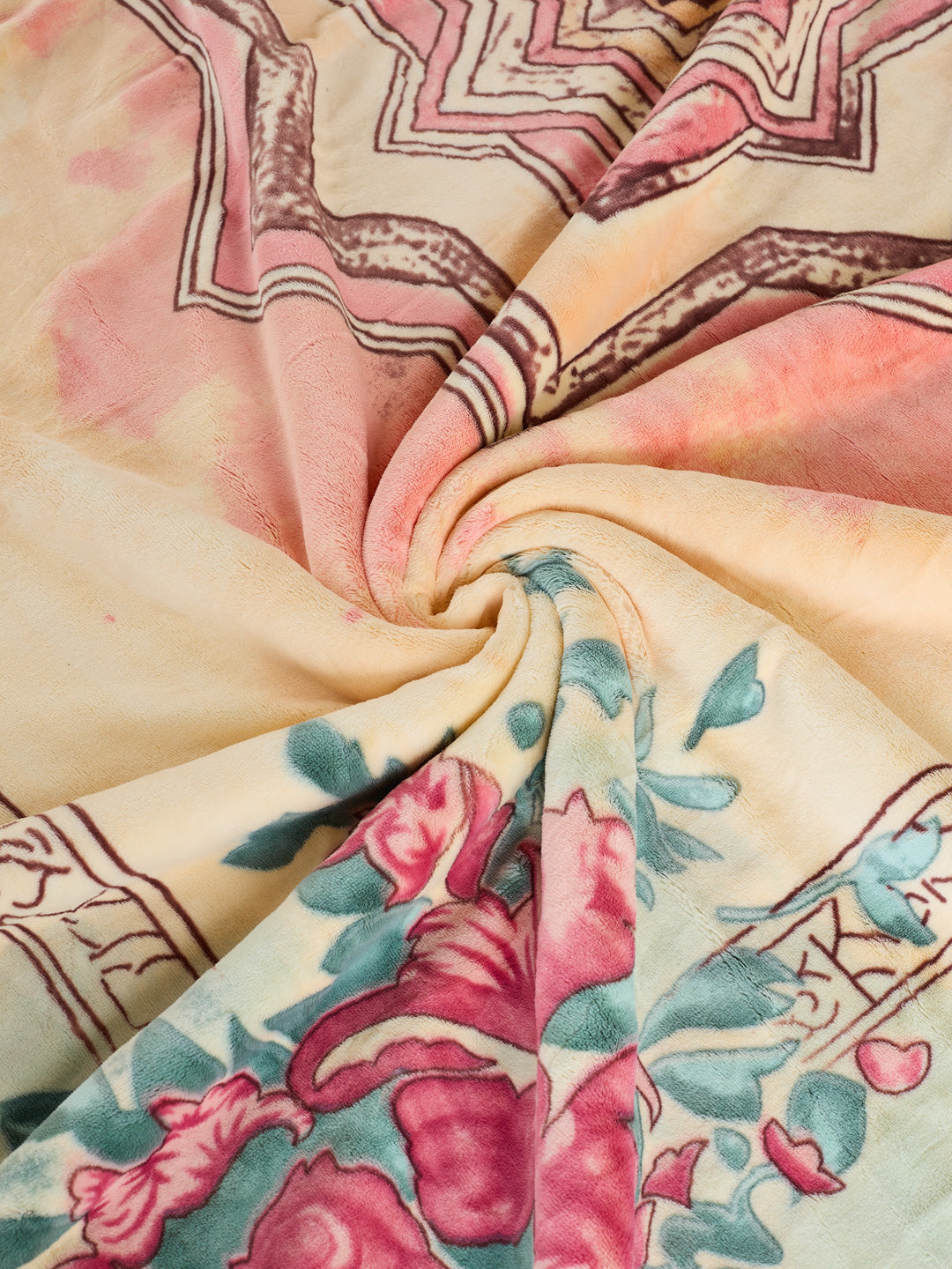 Floral Print Double Bed 3 Ply 890 GSM Blanket for Winter (Sissoo), Weight 4.7 kg