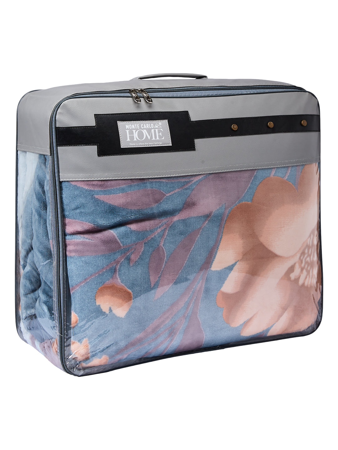 Floral Print Double Bed 3 Ply 890 GSM Blanket for Winter (Sissoo), Weight 4.7 kg