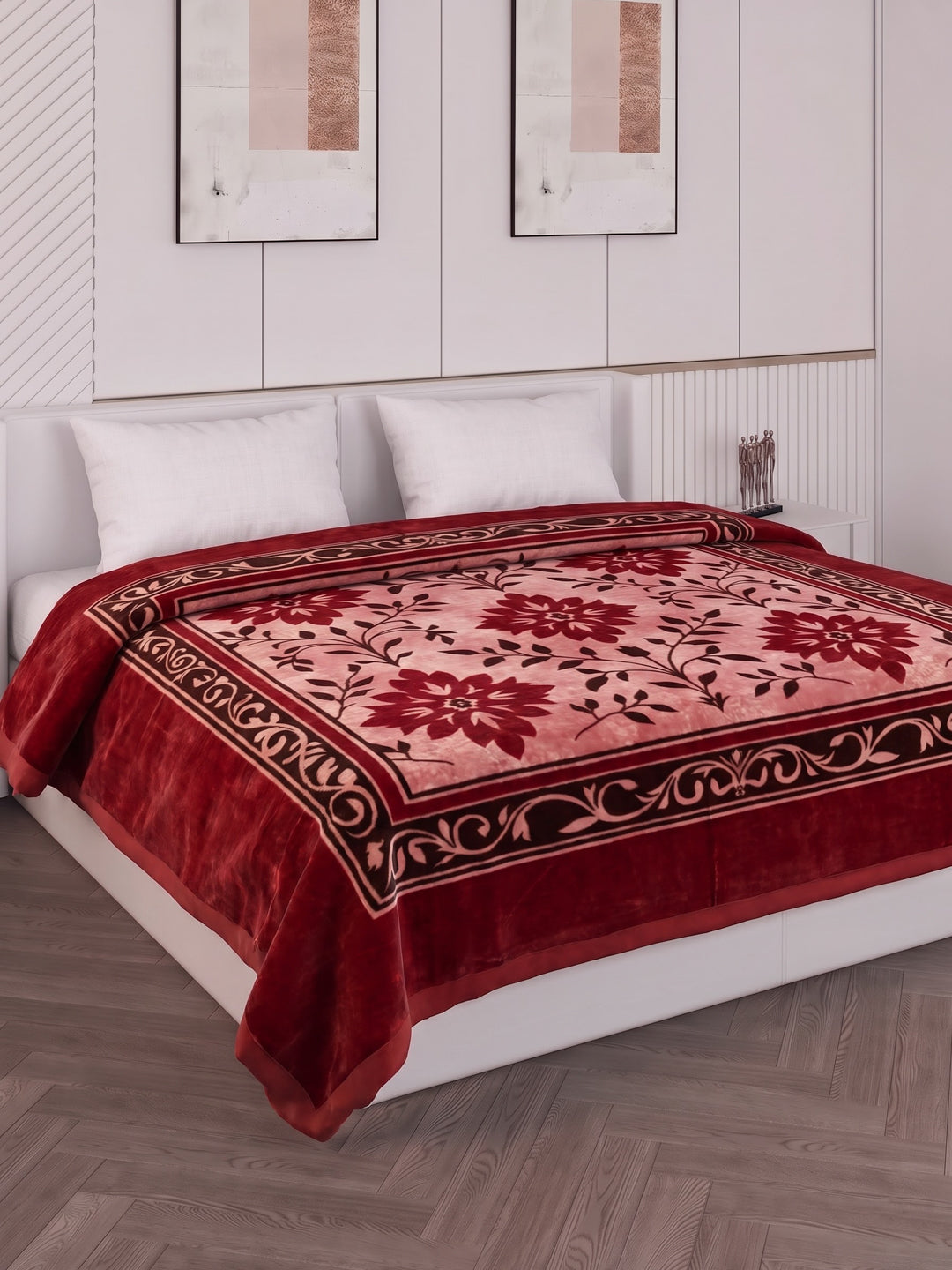 Printed Double Bed 2 Ply 800 GSM Blanket for Winter (Sanganeri), Weight 4.2 kg