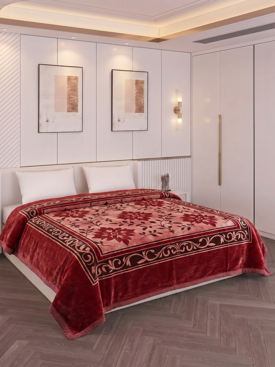 Printed Double Bed 2 Ply 800 GSM Blanket for Winter (Sanganeri), Weight 4.2 kg