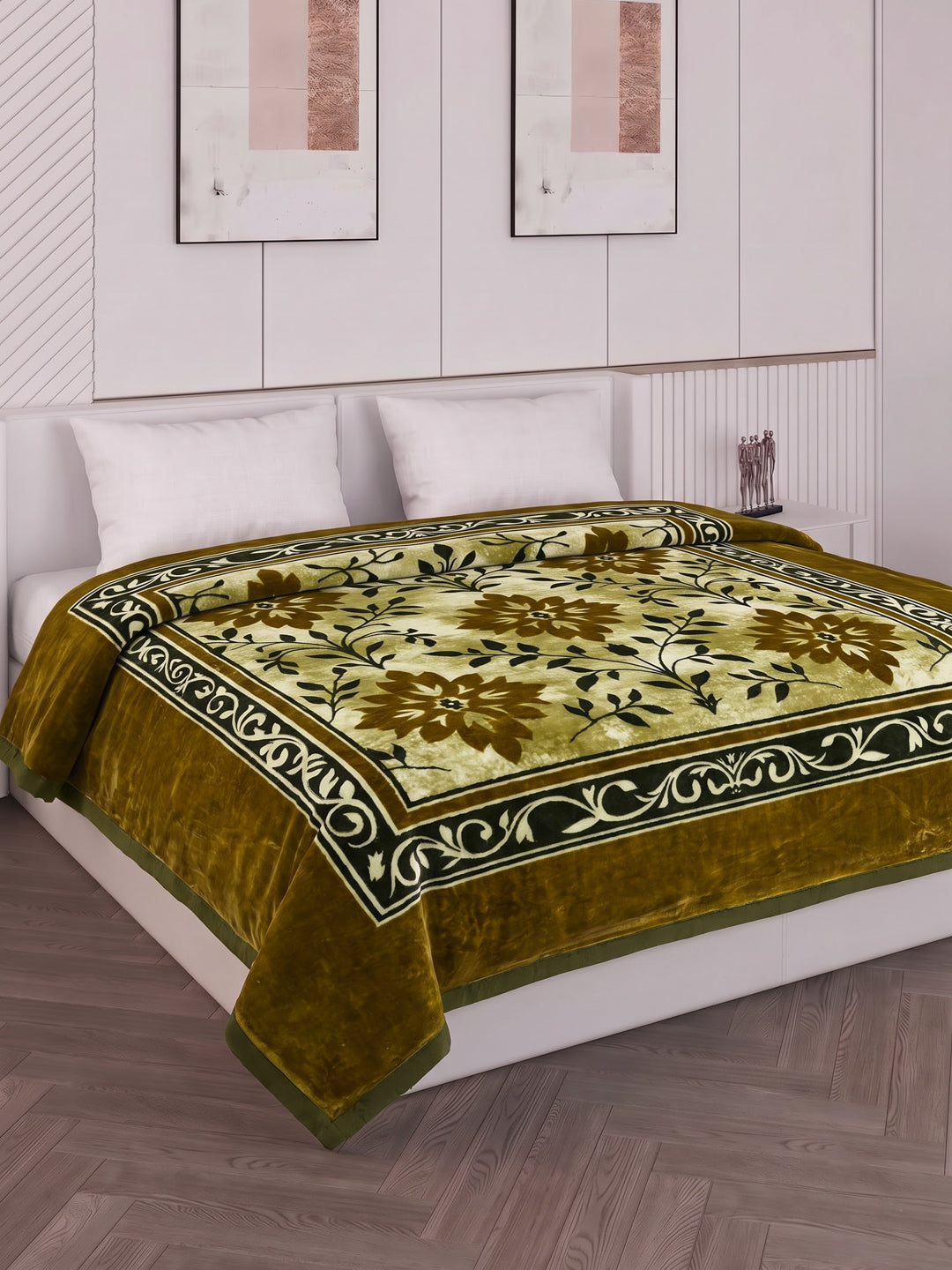 Printed Double Bed 2 Ply 800 GSM Blanket for Winter (Sanganeri), Weight 4.2 kg