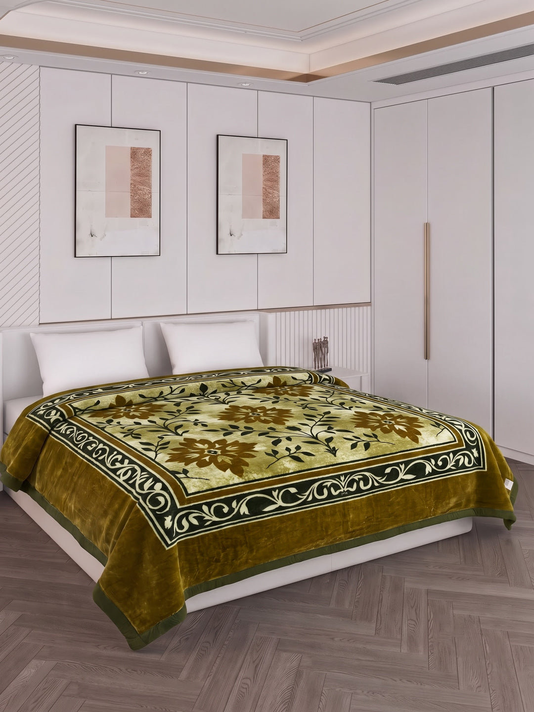 Printed Double Bed 2 Ply 800 GSM Blanket for Winter (Sanganeri), Weight 4.2 kg