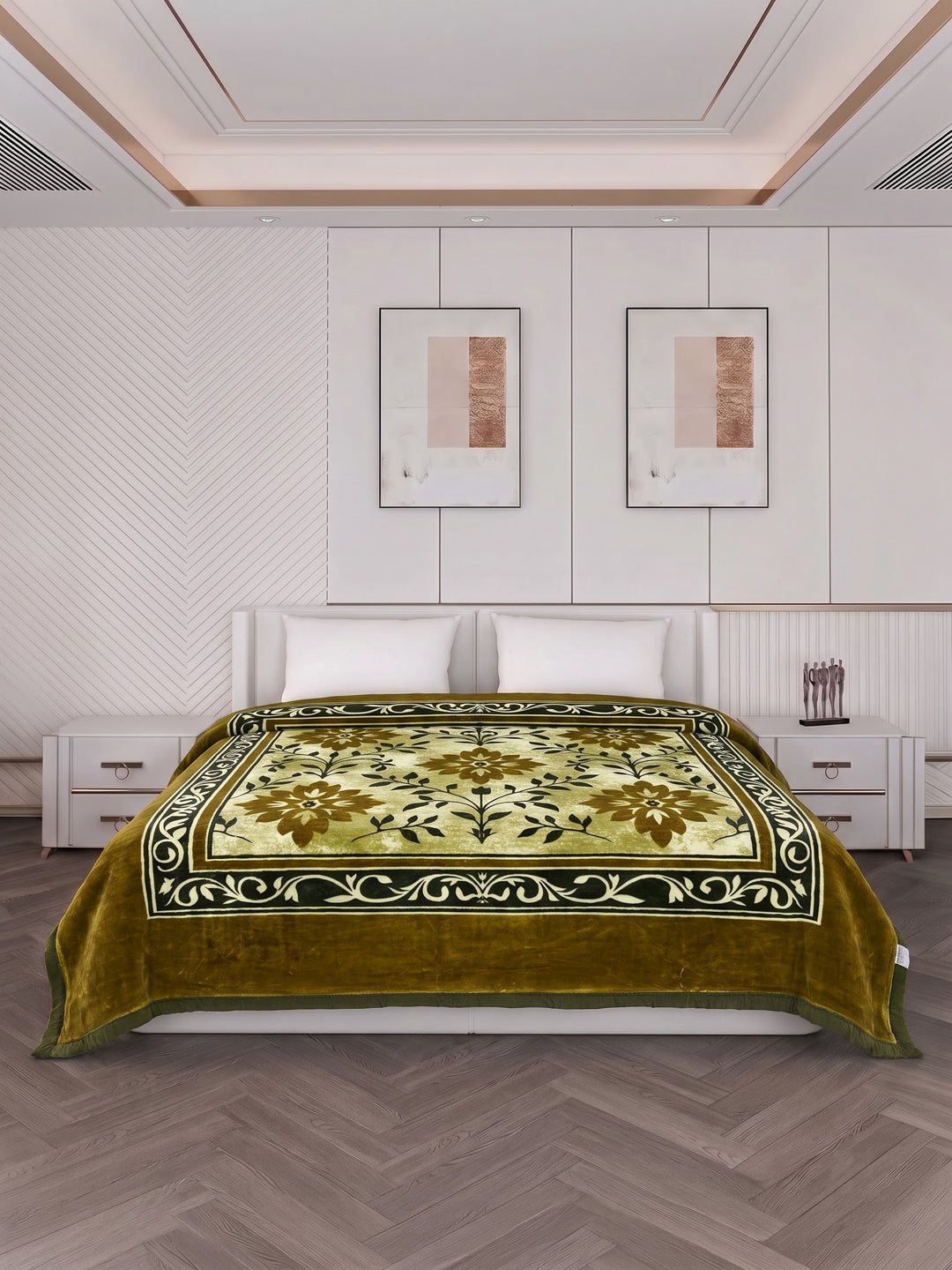 Printed Double Bed 2 Ply 800 GSM Blanket for Winter (Sanganeri), Weight 4.2 kg