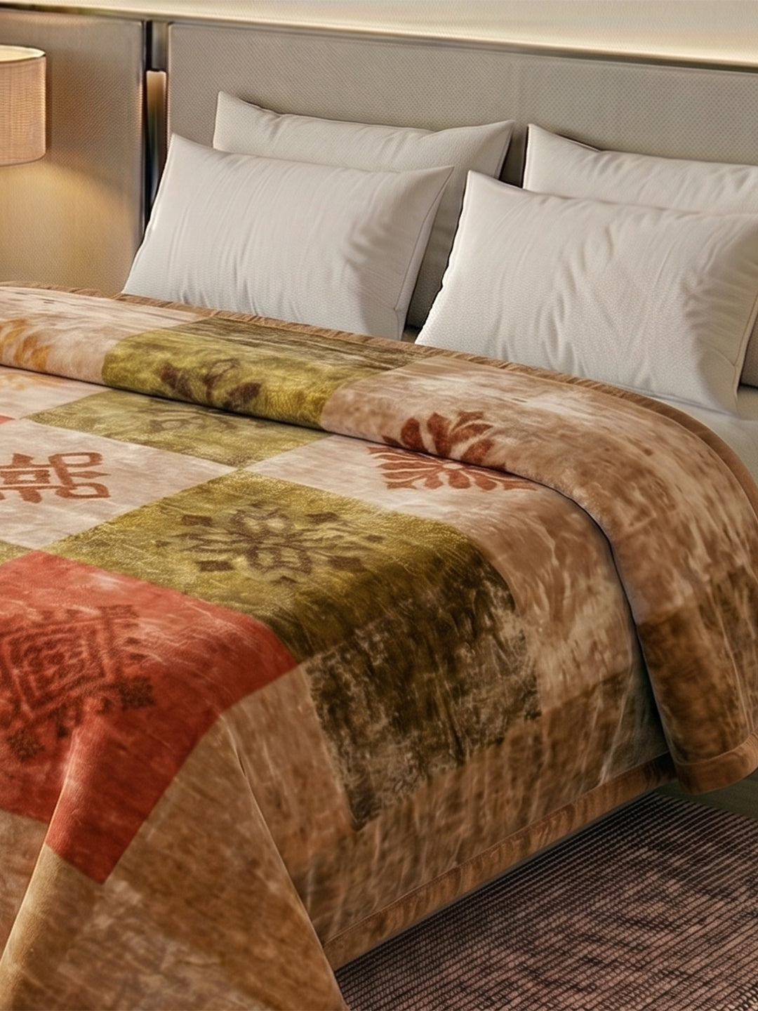 Printed Double Bed 2 Ply 800 GSM Blanket for Winter (Sanganeri), Weight 4.2 kg