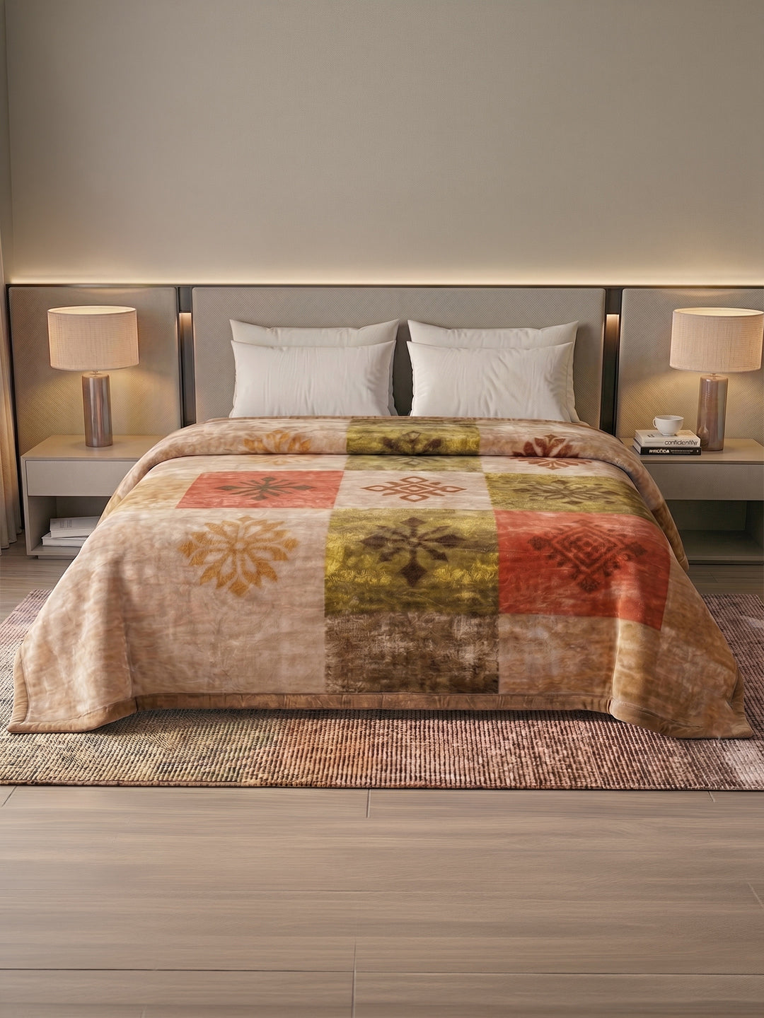 Printed Double Bed 2 Ply 800 GSM Blanket for Winter (Sanganeri), Weight 4.2 kg