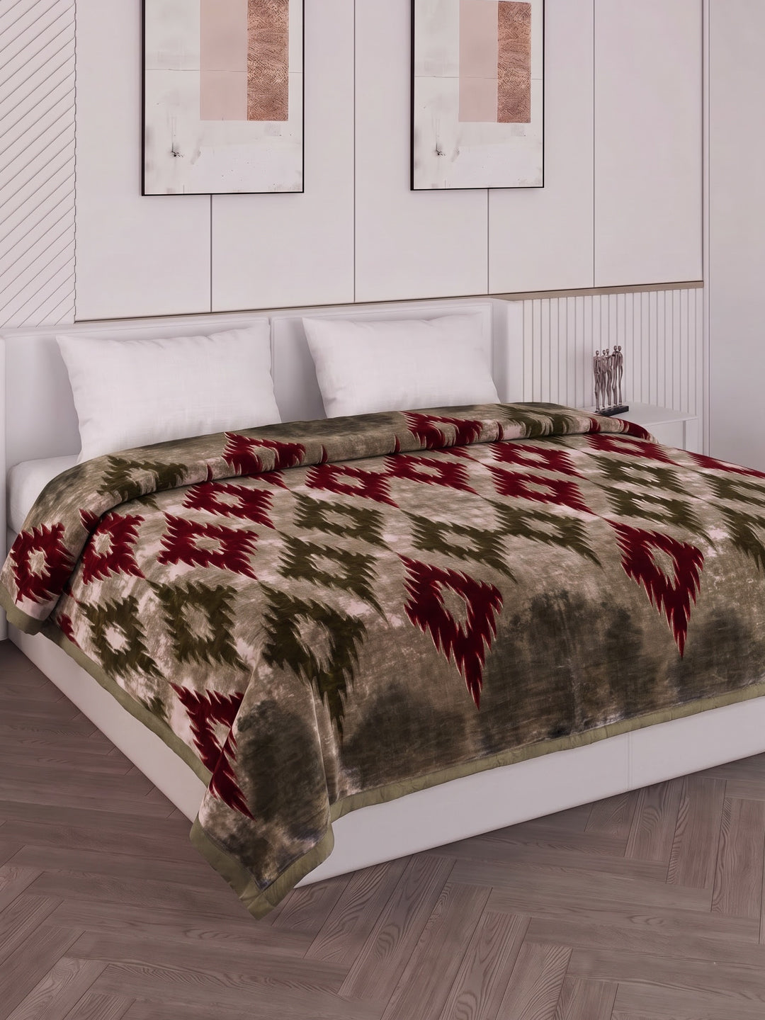 Printed Double Bed 2 Ply 800 GSM Blanket for Winter (Sanganeri), Weight 4.2 kg