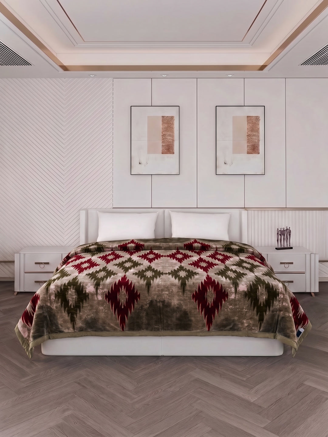 Printed Double Bed 2 Ply 800 GSM Blanket for Winter (Sanganeri), Weight 4.2 kg