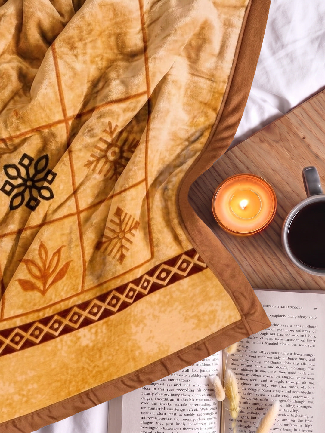 Printed Double Bed 2 Ply 800 GSM Blanket for Winter (Sanganeri), Weight 4.2 kg