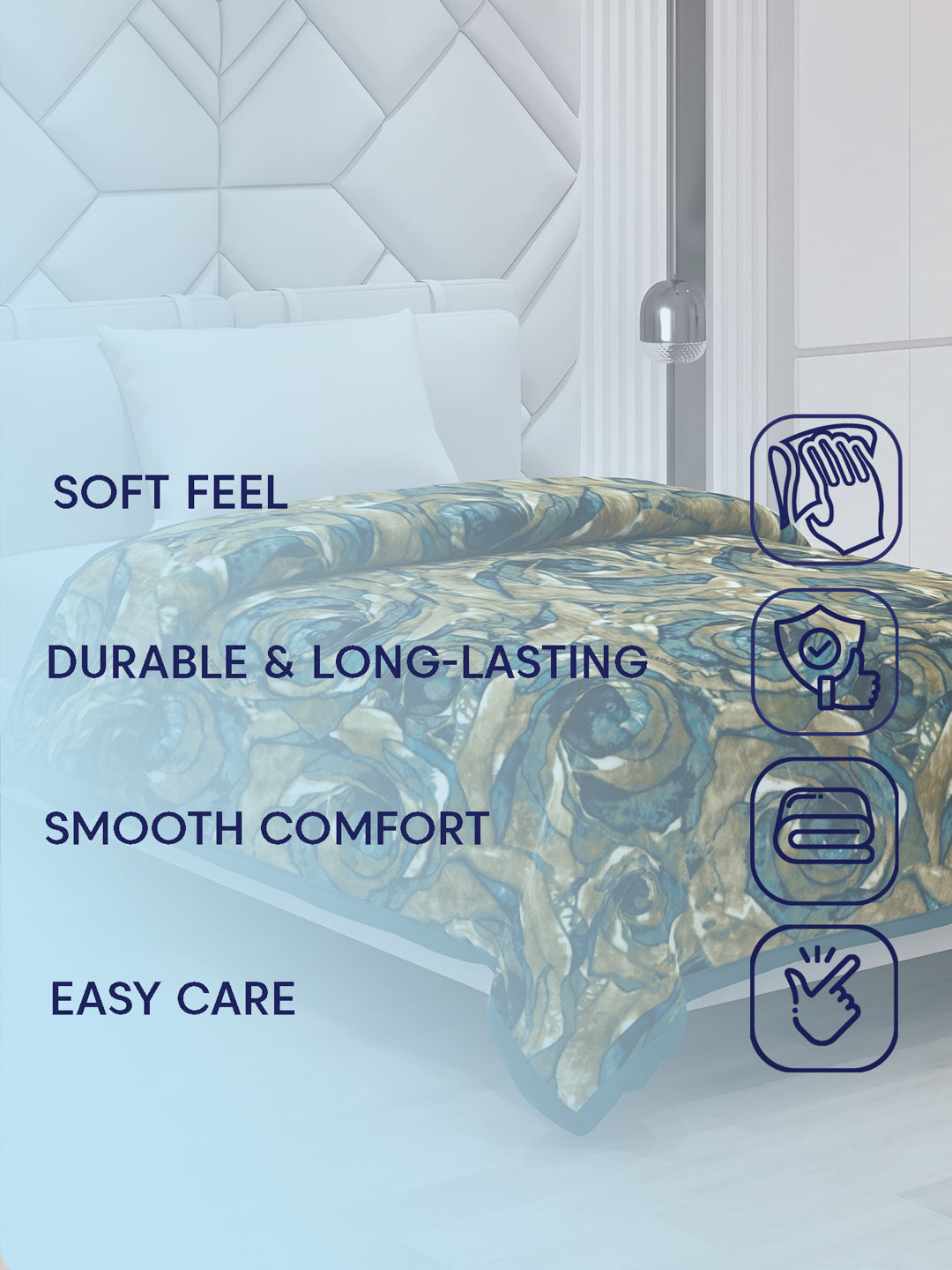 Printed Single Bed 1 Ply 550 GSM Blanket for Winter (Soulmate), Weight 1.7 kg