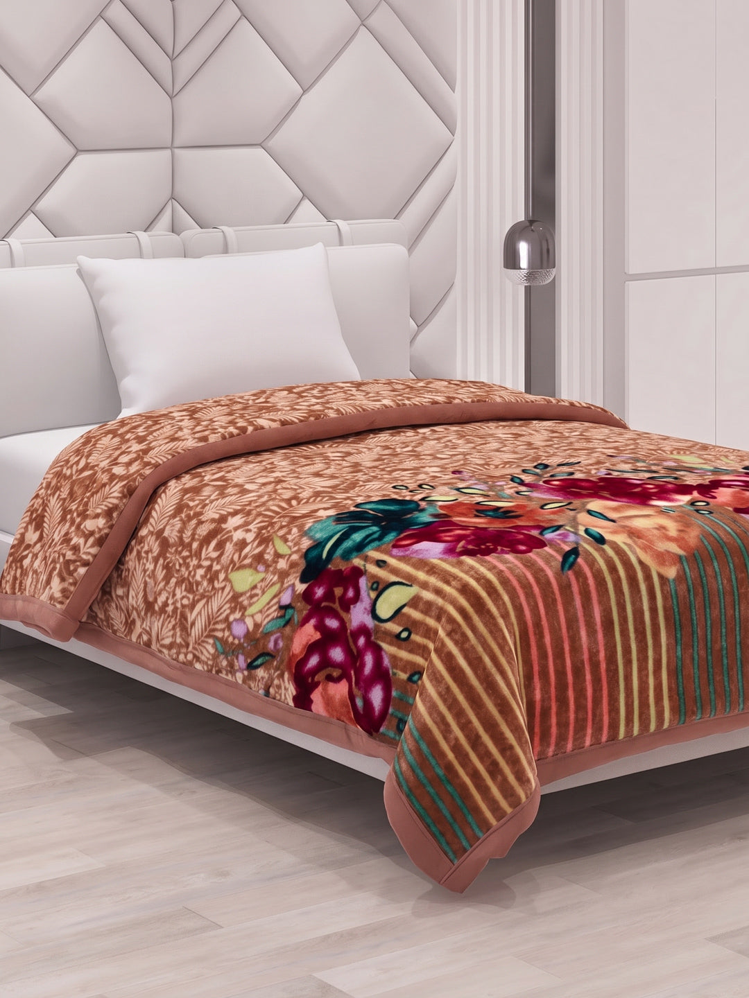 Printed Single Bed 1 Ply 550 GSM Blanket for Winter (Soulmate), Weight 1.7 kg