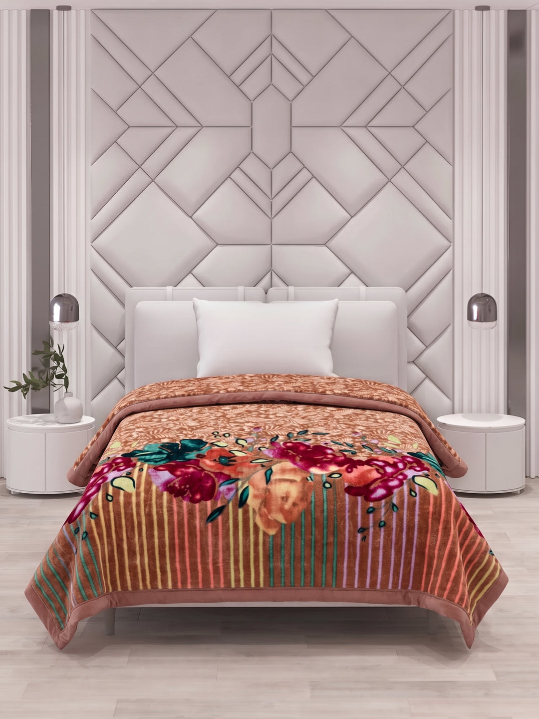 Printed Single Bed 1 Ply 550 GSM Blanket for Winter (Soulmate), Weight 1.7 kg