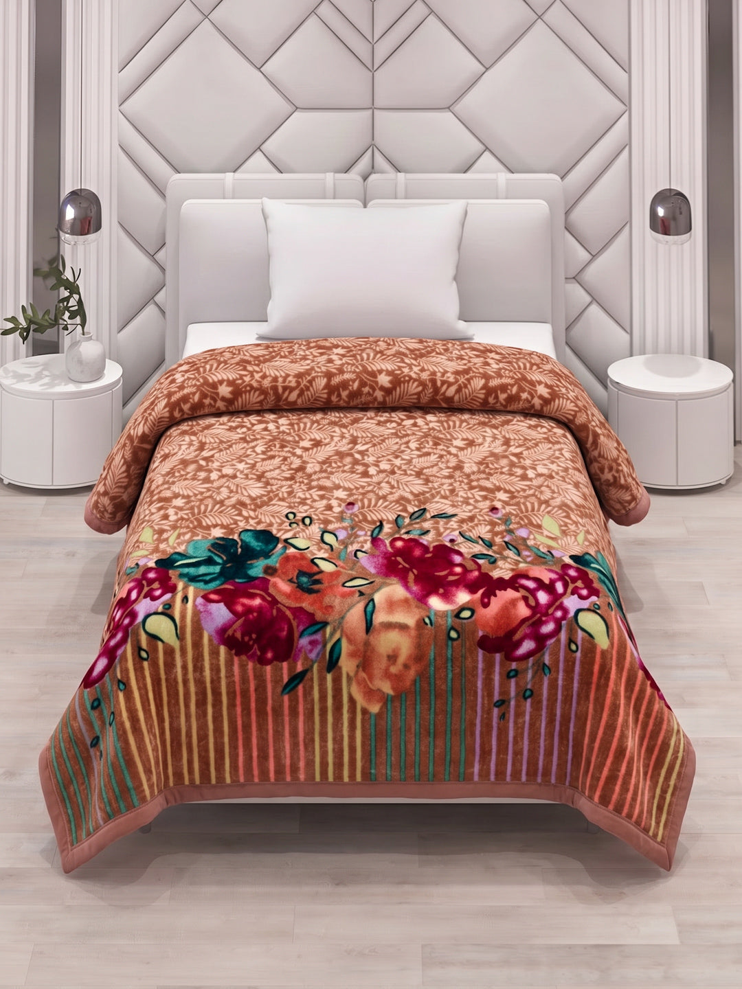 Printed Single Bed 1 Ply 550 GSM Blanket for Winter (Soulmate), Weight 1.7 kg