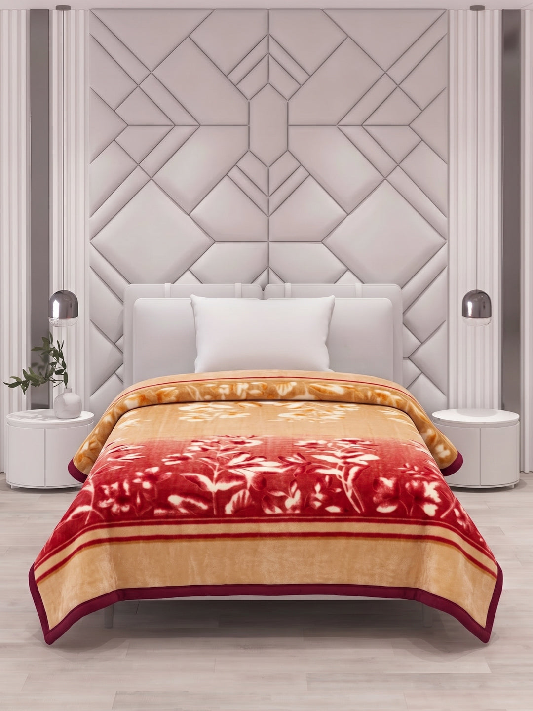 Printed Single Bed 1 Ply 550 GSM Blanket for Winter (Soulmate), Weight 1.7 kg