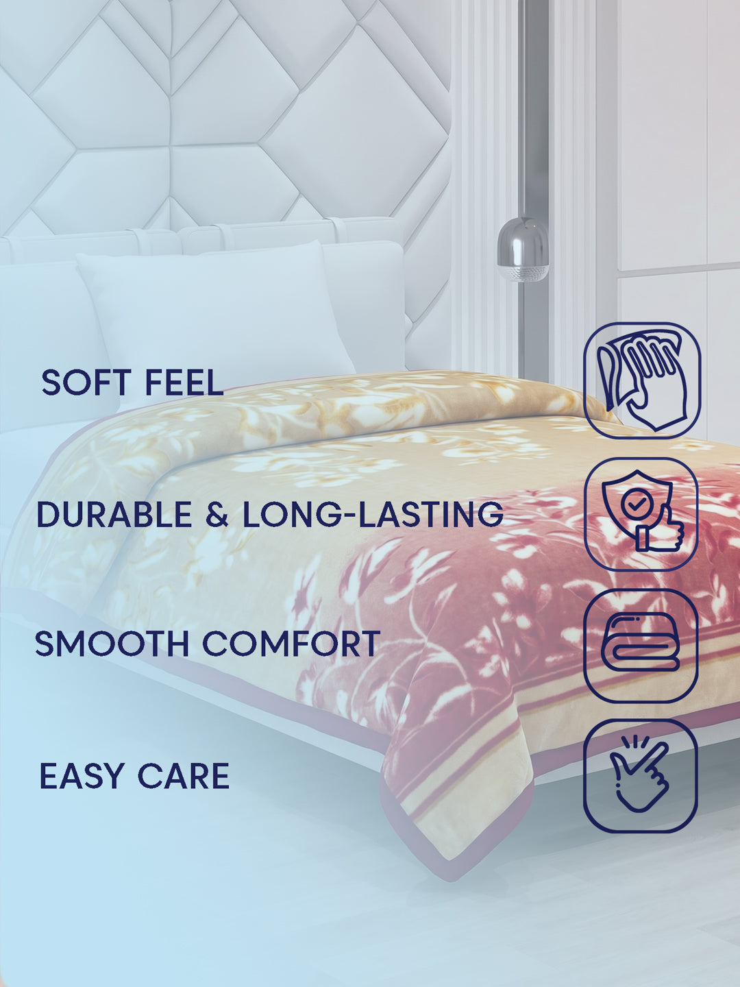 Printed Single Bed 1 Ply 550 GSM Blanket for Winter (Soulmate), Weight 1.7 kg