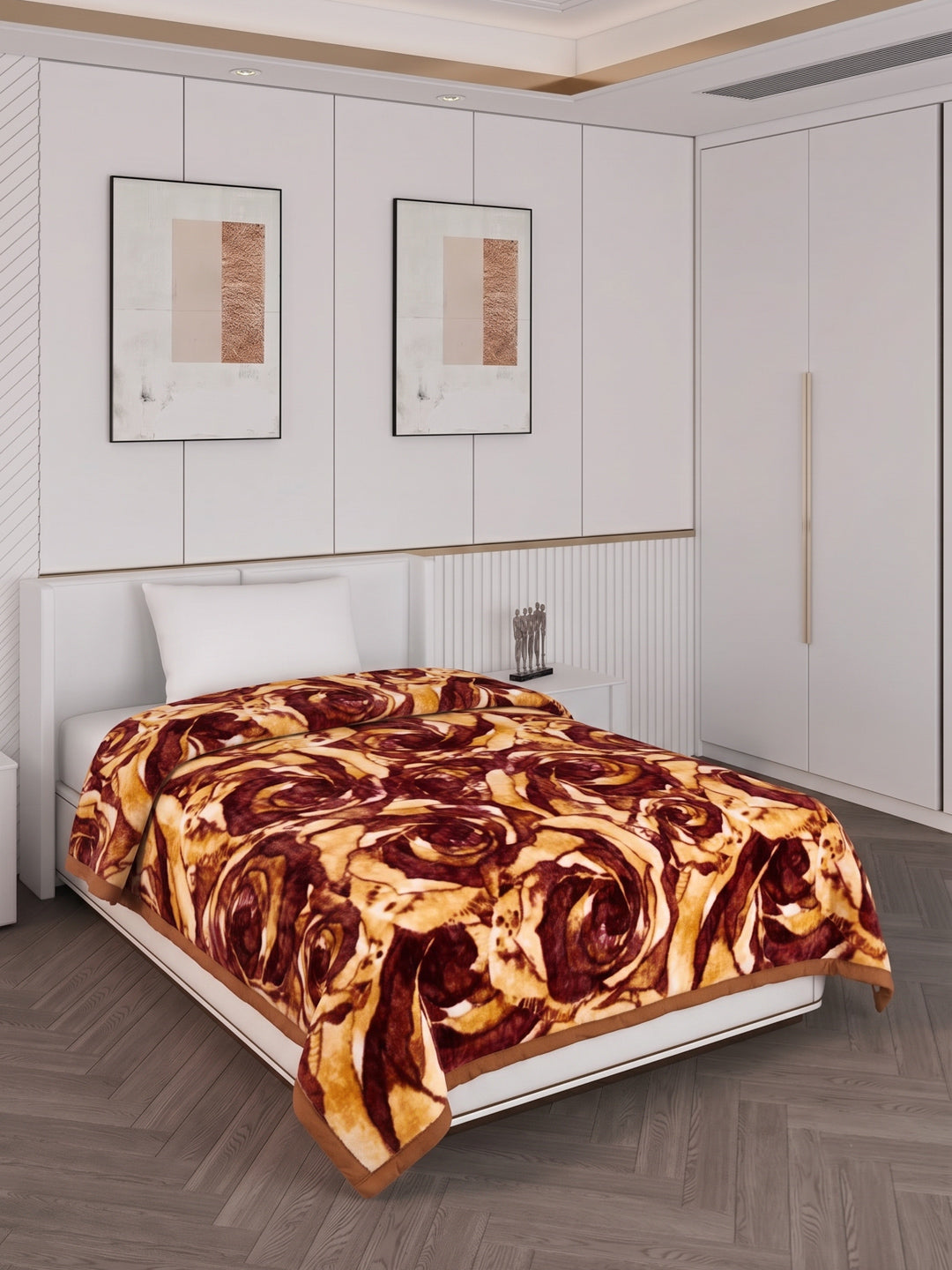 Printed Single Bed 1 Ply 550 GSM Blanket for Winter (Soulmate), Weight 1.7 kg