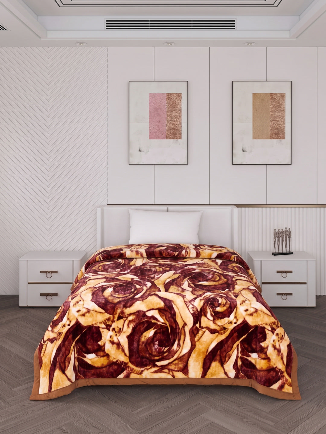 Printed Single Bed 1 Ply 550 GSM Blanket for Winter (Soulmate), Weight 1.7 kg