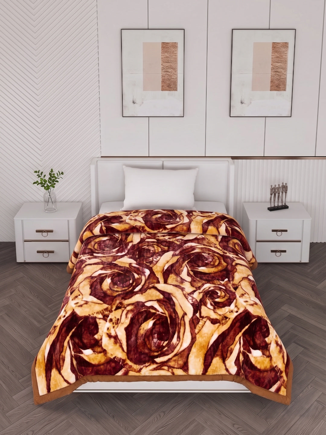 Printed Single Bed 1 Ply 550 GSM Blanket for Winter (Soulmate), Weight 1.7 kg