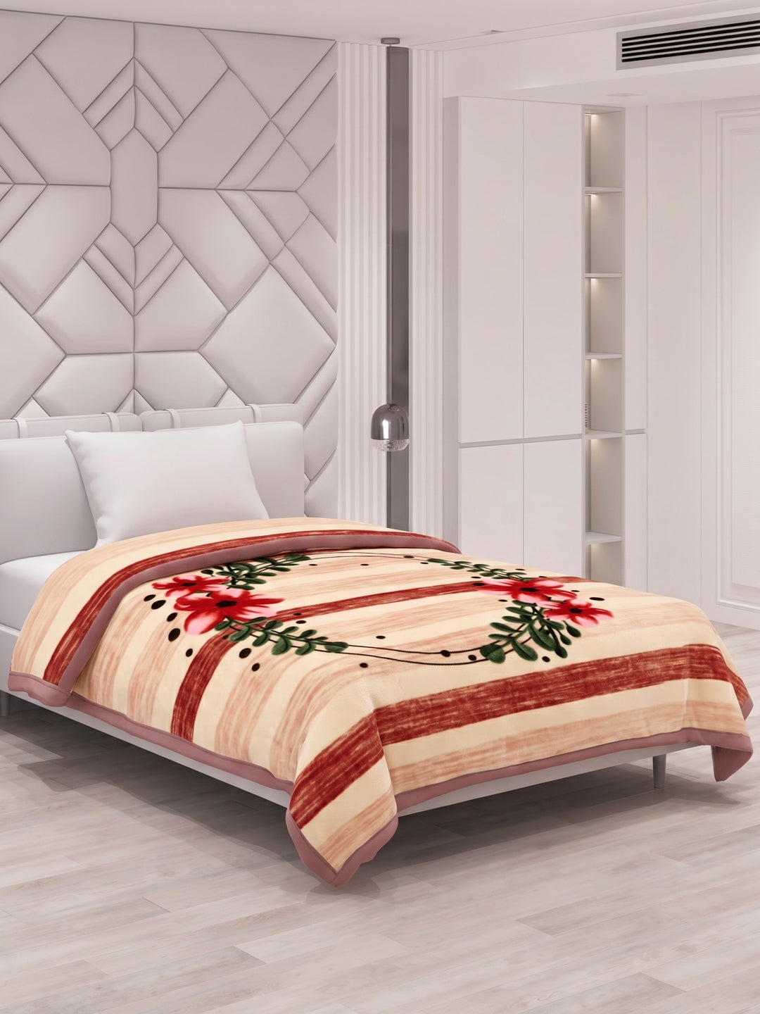 Printed Single Bed 1 Ply 550 GSM Blanket for Winter (Soulmate), Weight 1.7 kg