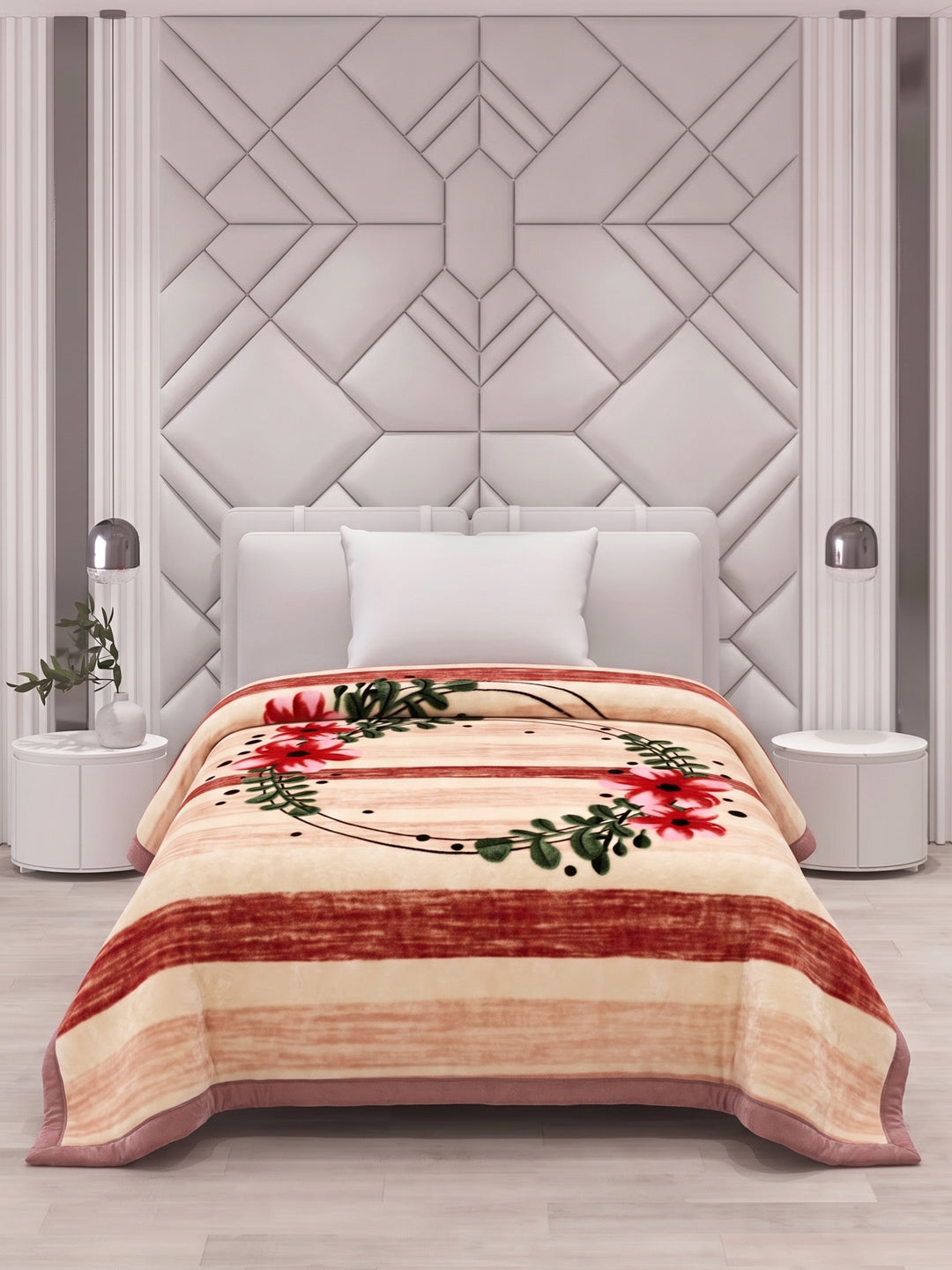 Printed Single Bed 1 Ply 550 GSM Blanket for Winter (Soulmate), Weight 1.7 kg
