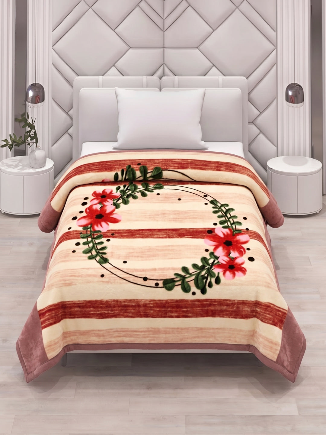 Printed Single Bed 1 Ply 550 GSM Blanket for Winter (Soulmate), Weight 1.7 kg
