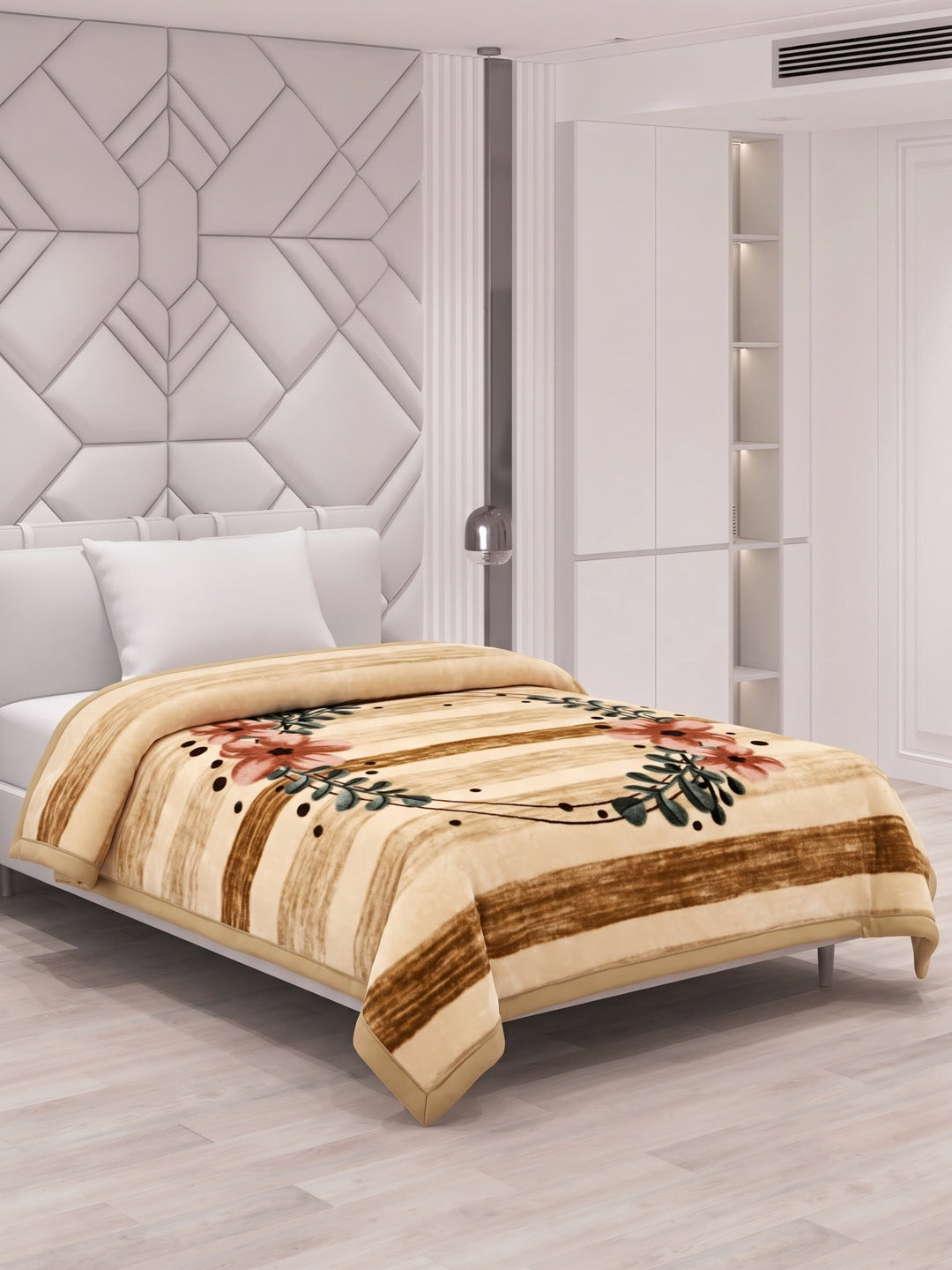Printed Single Bed 1 Ply 550 GSM Blanket for Winter (Soulmate), Weight 1.7 kg