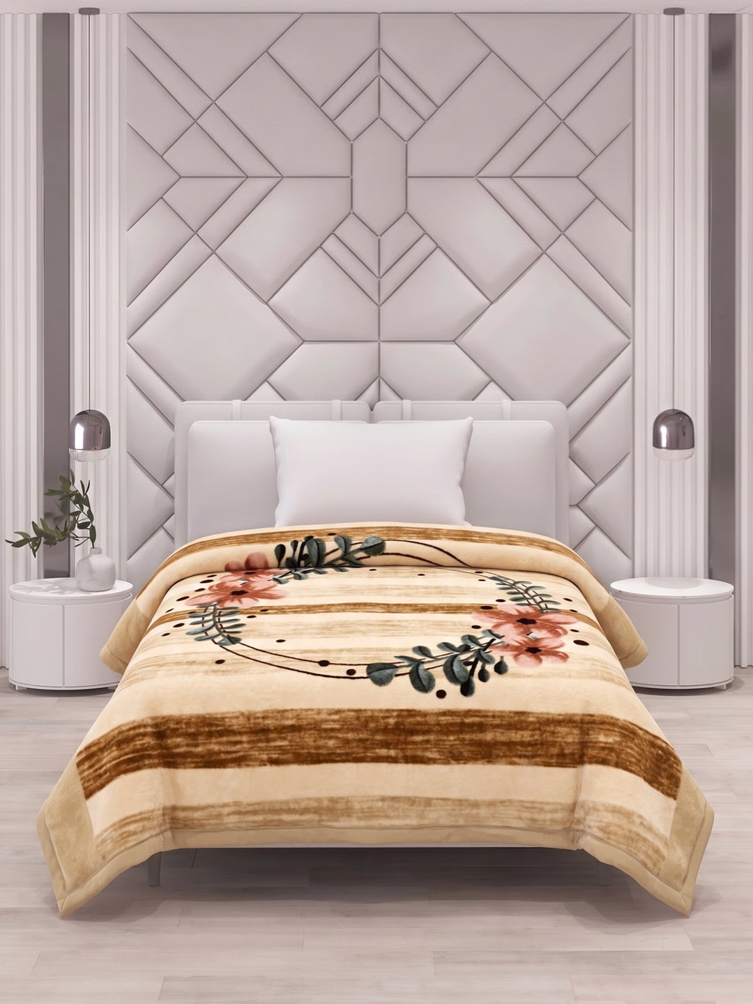 Printed Single Bed 1 Ply 550 GSM Blanket for Winter (Soulmate), Weight 1.7 kg
