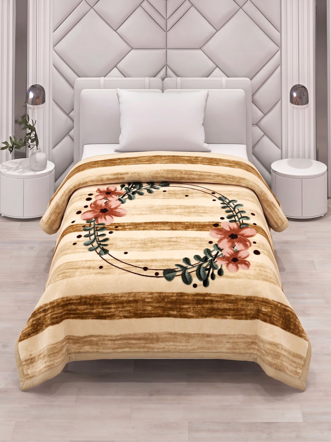 Printed Single Bed 1 Ply 550 GSM Blanket for Winter (Soulmate), Weight 1.7 kg